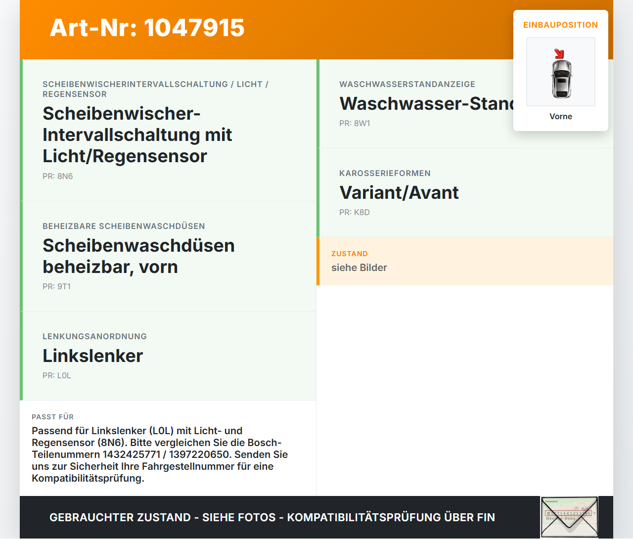 Skoda Octavia VRS III 5E 12-16 Wischermotor Vorne Skoda Octavia VRS III 5E 12-16 18.12.2014 1397220650 1432425771... Vorschau 3