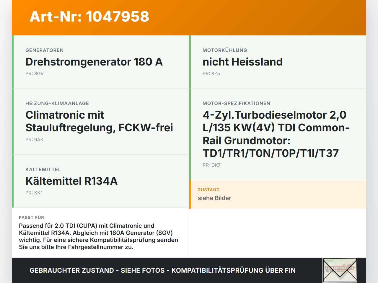 Skoda Octavia VRS III 5E 12-16 TDI 2,0 110KW Klimakompressor Klima Kompressor Skoda Octavia VRS III 5E 12-16... Vorschau 3