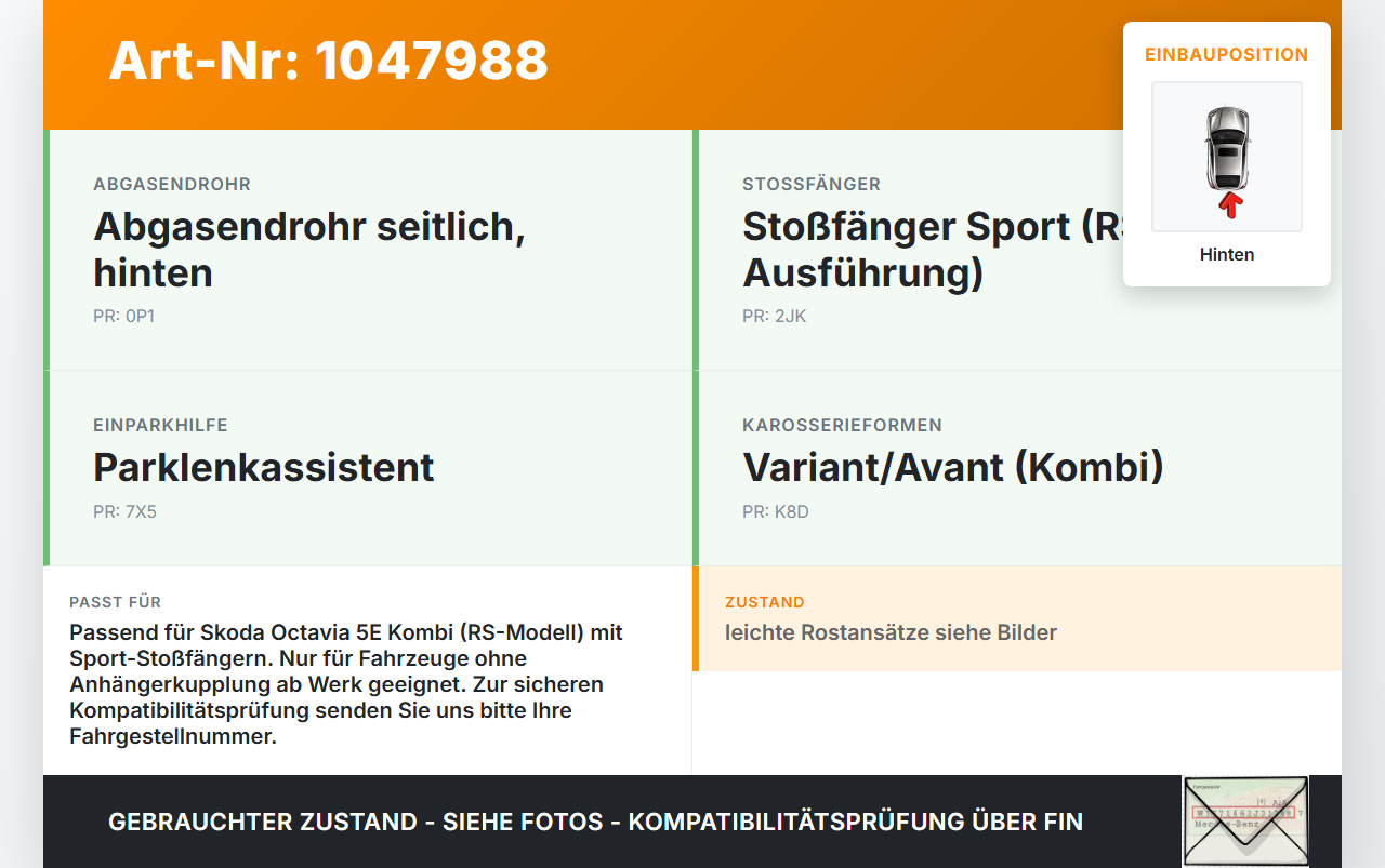 Skoda Octavia VRS III 5E 12-16 Stoßstangenträger Stoßfängerträger Träger Querträger Hinten Skoda Octavia VRS III 5E... Vorschau 3