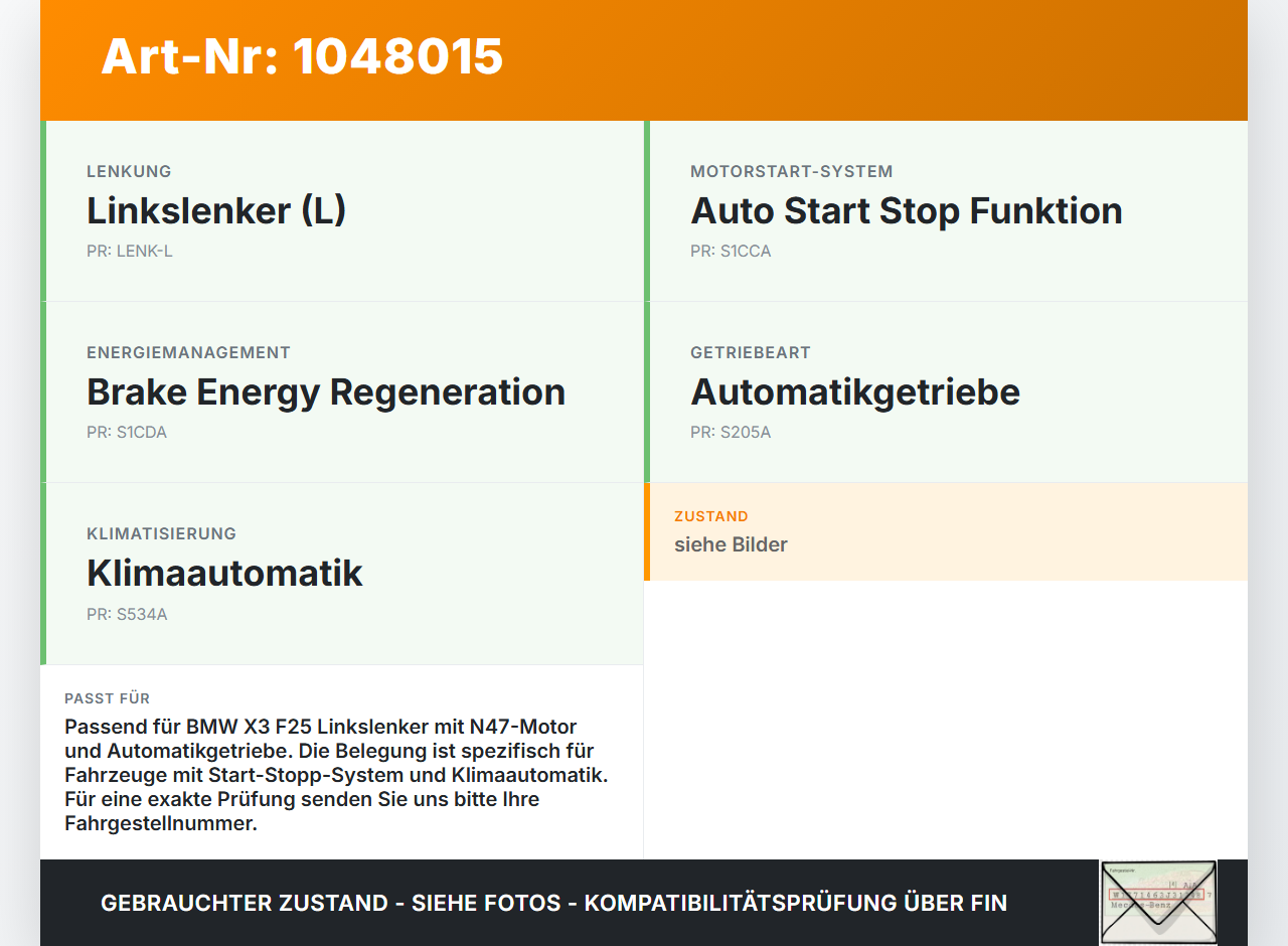 BMW X3 F25 10-14 2,0 135KW Sicherungskasten Zentralelektrik Verteiler BMW X3 F25 10-14 20.03.2012 9326204... Vorschau 3