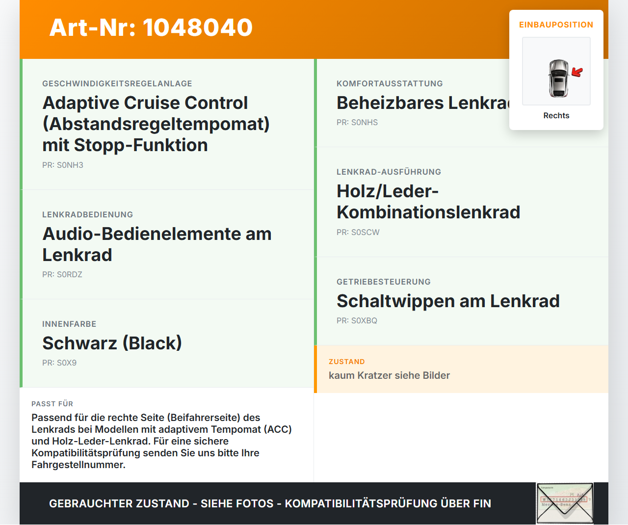 Jeep Grand Cherokee WK2 13-17 Lenkradschalter Multifunktionstasten Schalter für Lenkrad Rechts Jeep Grand Cherokee... Vorschau 3
