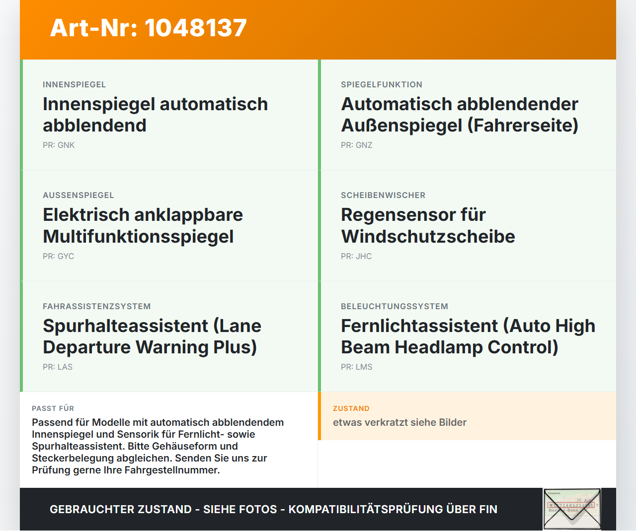 Jeep Grand Cherokee WK2 13-17 Innenspiegel Rückspiegel Spiegel Innen Jeep Grand Cherokee WK2 13-17 24.02.2017... Vorschau 3