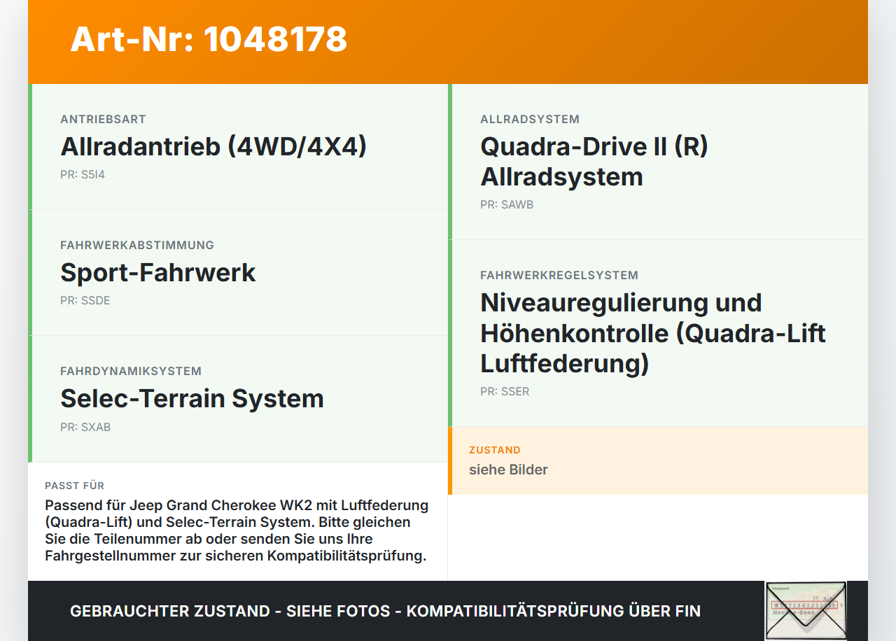 Jeep Grand Cherokee WK2 13-17 Steuergerät ECU Modul SG für Luftfahrwerk Jeep Grand Cherokee WK2 13-17 24.02.2017... Vorschau 3