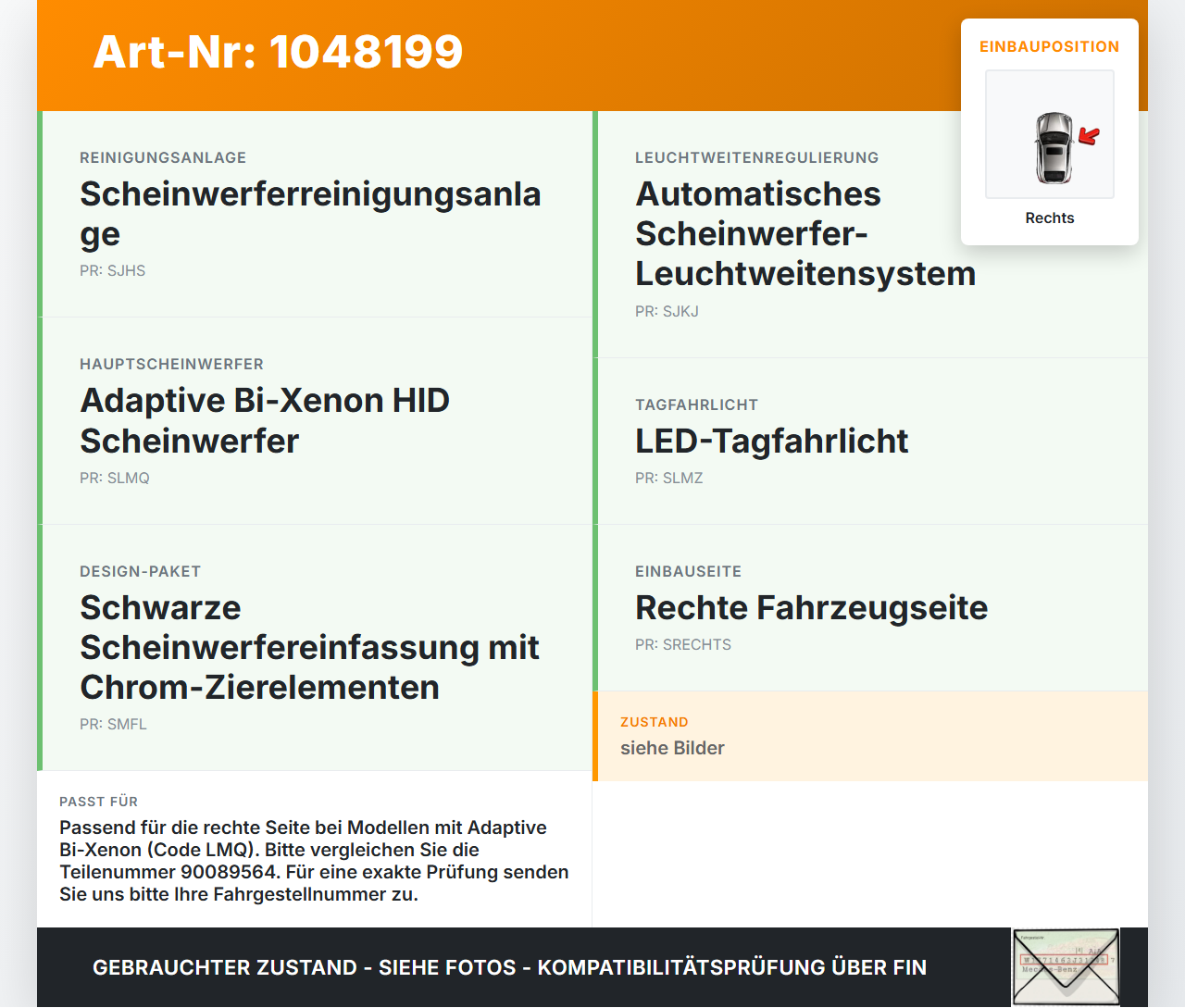 Jeep Grand Cherokee WK2 13-17 Xenon Vorschaltgerät Rechts Jeep Grand Cherokee WK2 13-17 24.02.2017 61A-3002-1318... Vorschau 3