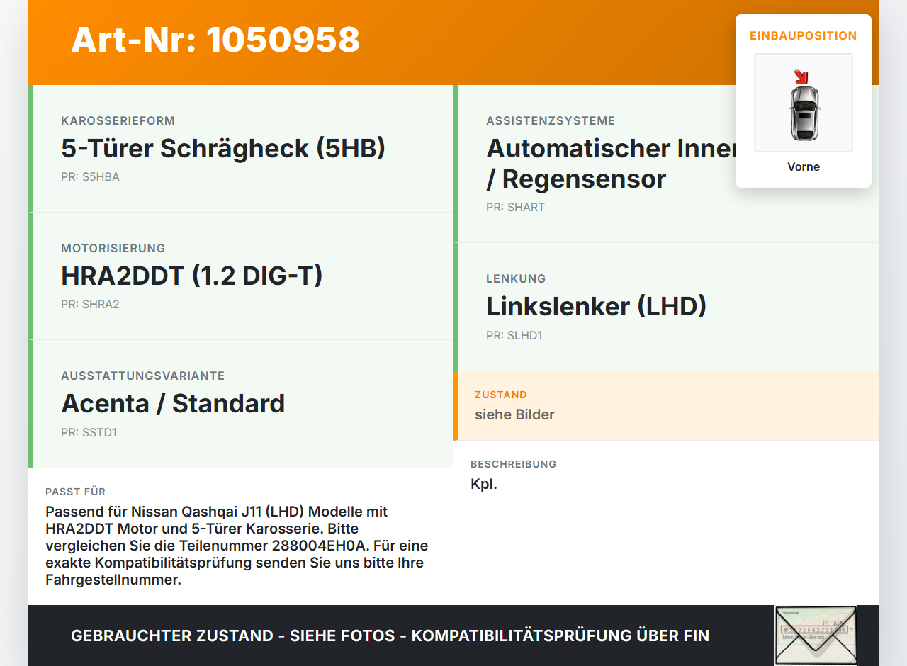 Nissan Qashqai II J11 17-21 Wischermotor mit Wischergestänge Vorne Nissan Qashqai II J11 17-21 01.06.2017... Vorschau 3