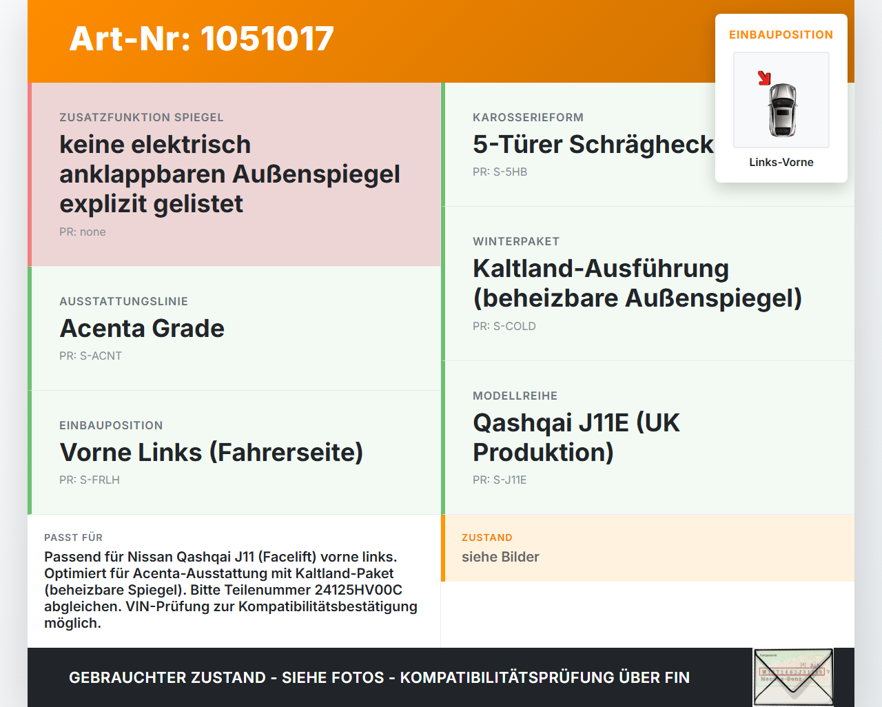 Nissan Qashqai II J11 17-21 Kabelbaum Tür und Fensterheber Links Vorne Nissan Qashqai II J11 17-21 01.06.2017... Vorschau 3