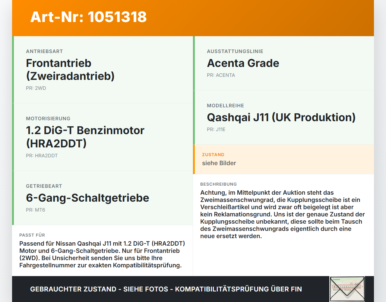 Nissan Qashqai II J11 17-21 DiG-T 1,2 85KW HRA2DDT Zweimassenschwungrad Schwungrad Nissan Qashqai II J11 17-21... Vorschau 3