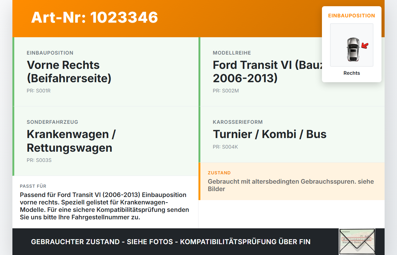 Ford Transit VI 06-13 Turnier Scharnier für Motorhaube Motorhaubenscharnier Rechts Ford Transit VI 06-13 26.11.2010... Vorschau 3