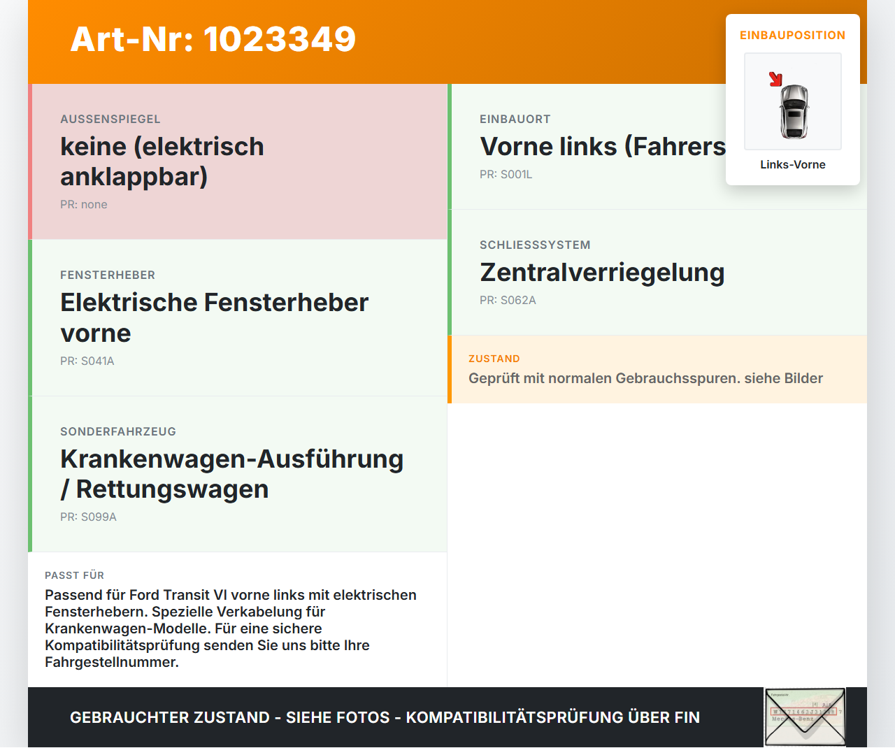 Ford Transit VI 06-13 Turnier Kabelbaum Tür und Fensterheber Links Vorne Ford Transit VI 06-13 26.11.2010... Vorschau 3