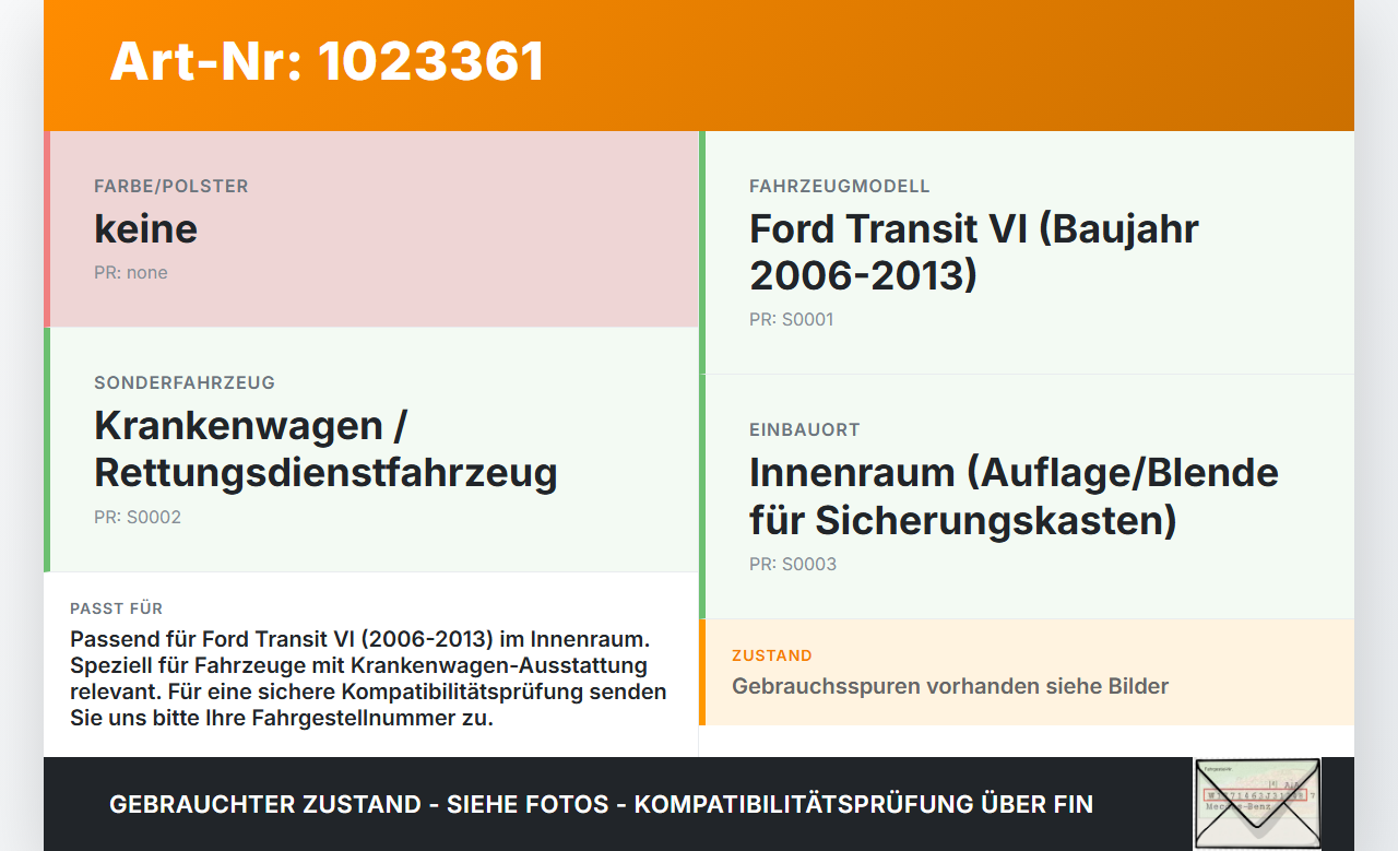 Ford Transit VI 06-13 Blende Innen Auflage Deckel für Sicherungskasten Ford Transit VI 06-13 26.11.2010 gebraucht Vorschau 3