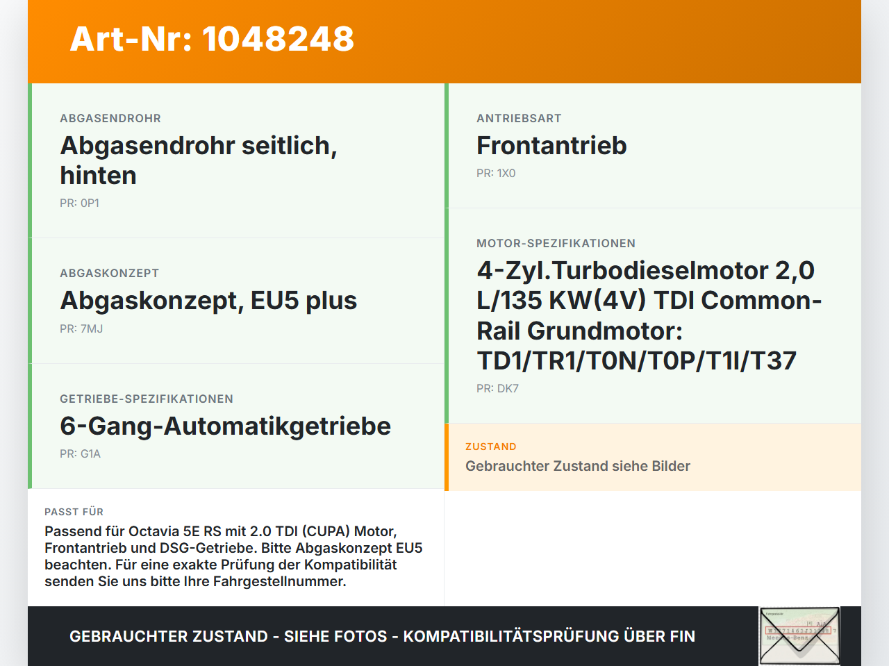 Skoda Octavia VRS III 5E 12-16 TDI 2,0 110KW Abgasrohr mit Abgasklappe Flexrohr Skoda Octavia VRS III 5E 12-16... Vorschau 3