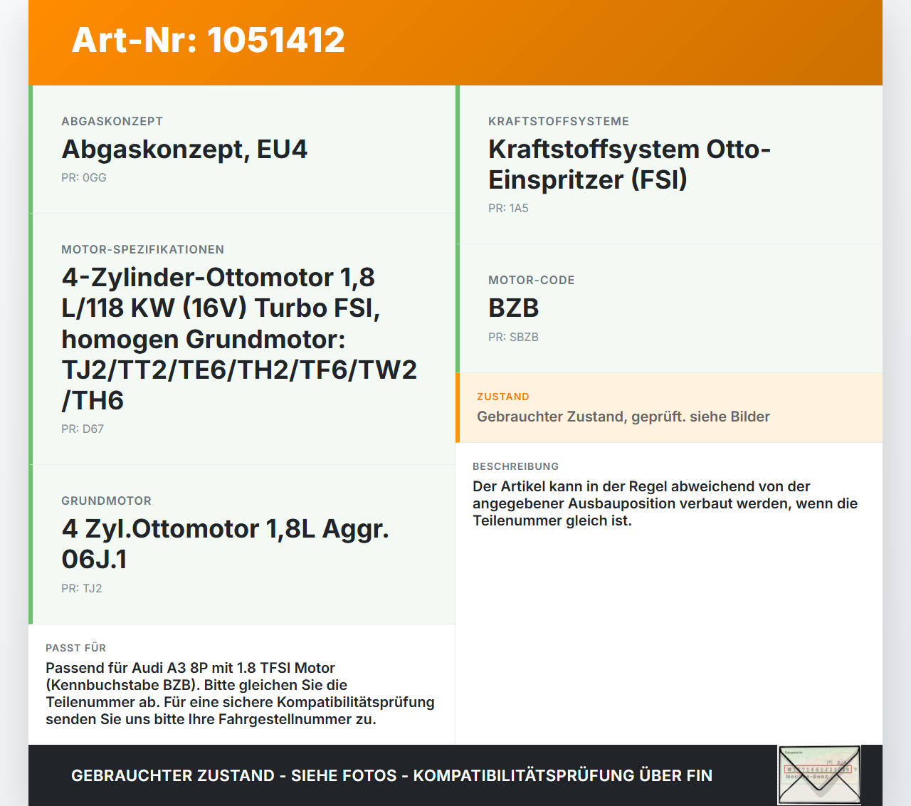Audi A3 8P 08-13 TFSI 1,8 118KW Einspritzdüse Einspritzventil Zyl.2 Audi A3 8P 08-13 13.05.2008 06H906036F... Vorschau 3