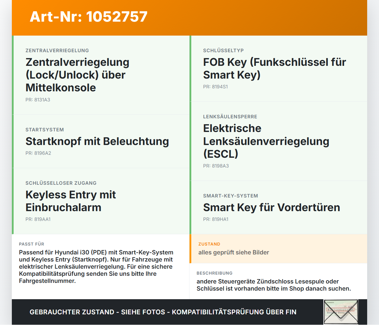 Hyundai PDE 17-20 Steuergerät für ZV Zentralverriegelung Smart Key Keyless Entry Hyundai PDE 17-20 28.03.2019... Vorschau 3