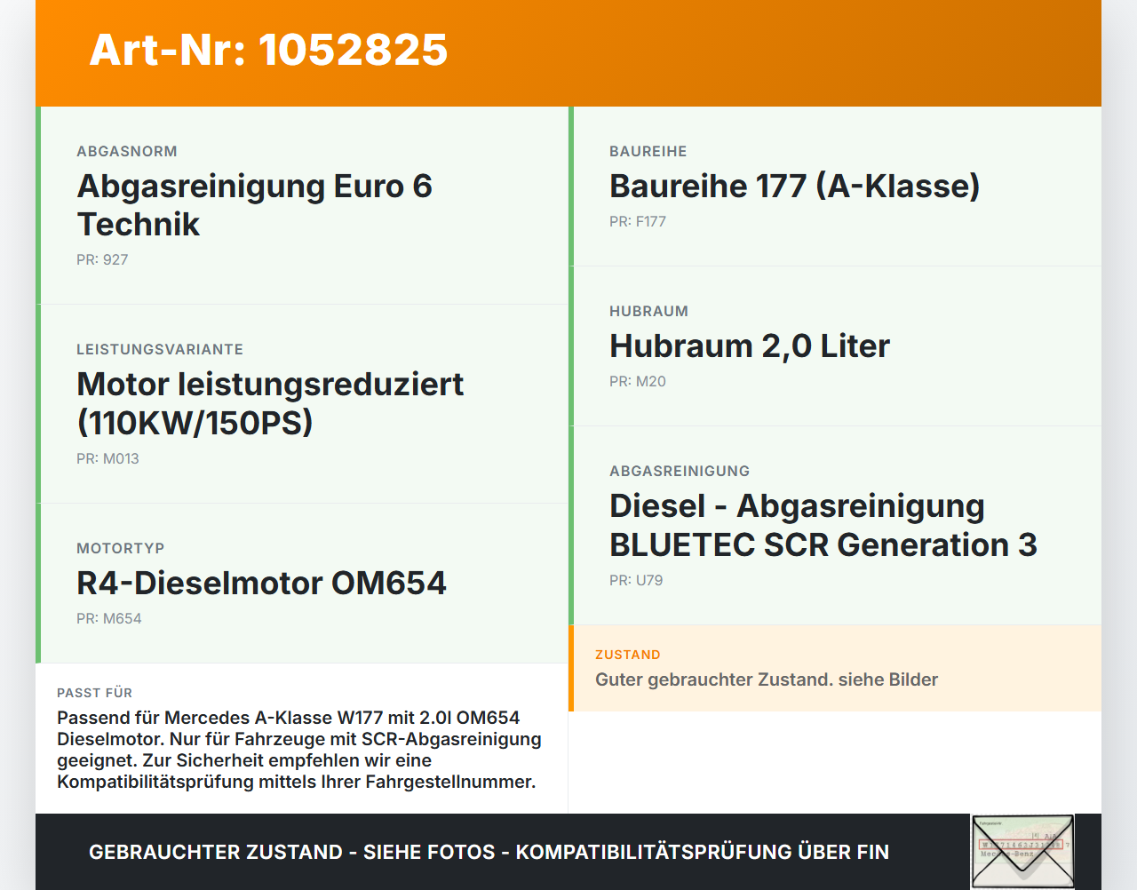 Mercedes W177 A200d 18-22 2,0d 110KW Hochdruck Leitung Kraftstoffleitung Mercedes W177 A200d 18-22 12.07.2019... Vorschau 3