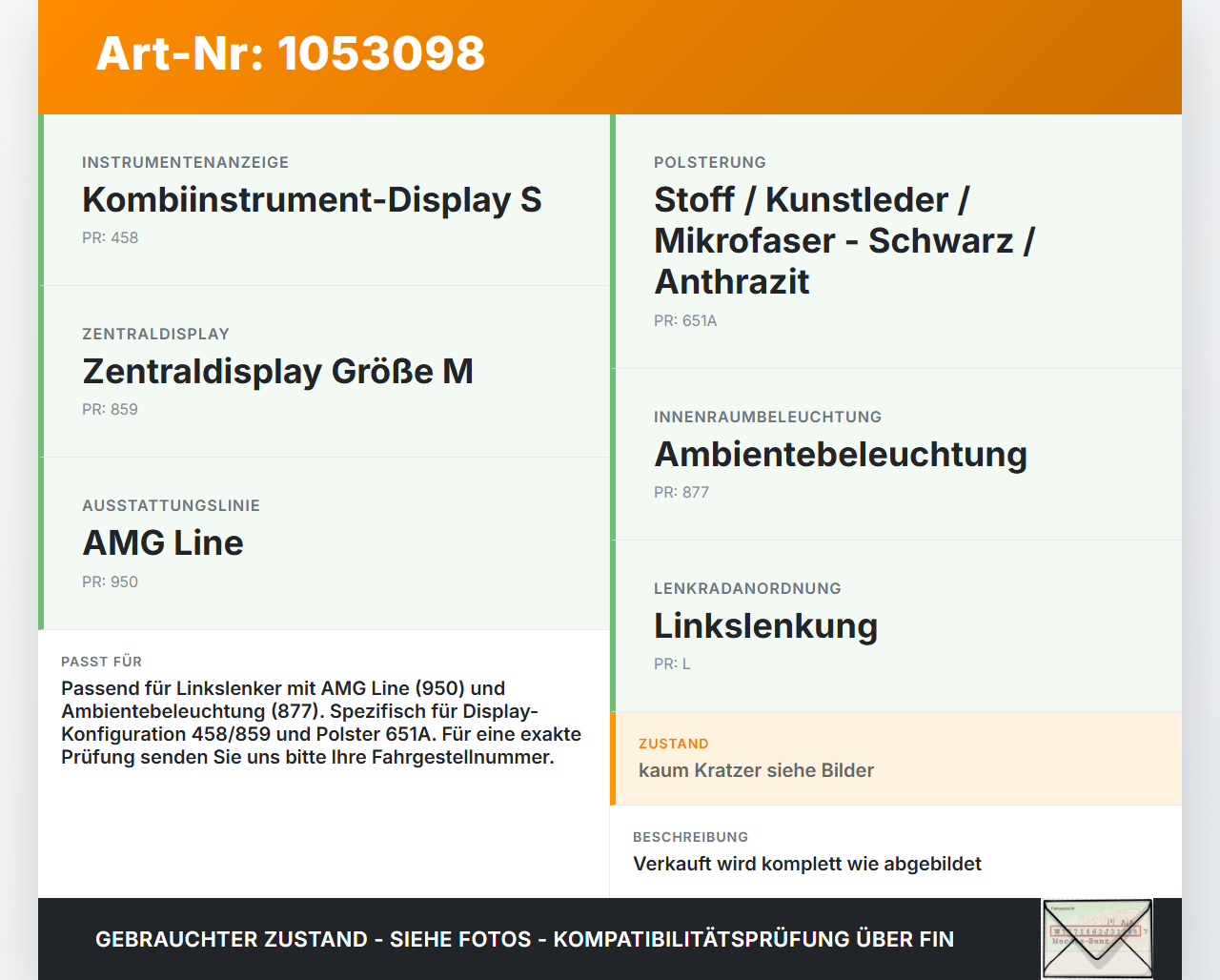 Mercedes W177 A200d 18-22 Armaturenbrett Panel komplett Mercedes W177 A200d 18-22 12.07.2019 A1776806102... Vorschau 3