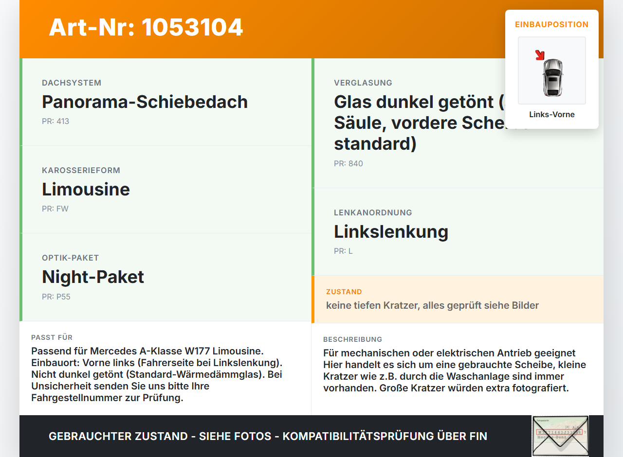Mercedes W177 A200d 18-22 Lim Seitenscheibe LVK Fenster Türscheibe Links Vorne Mercedes W177 A200d 18-22 12.07.2019... Vorschau 3