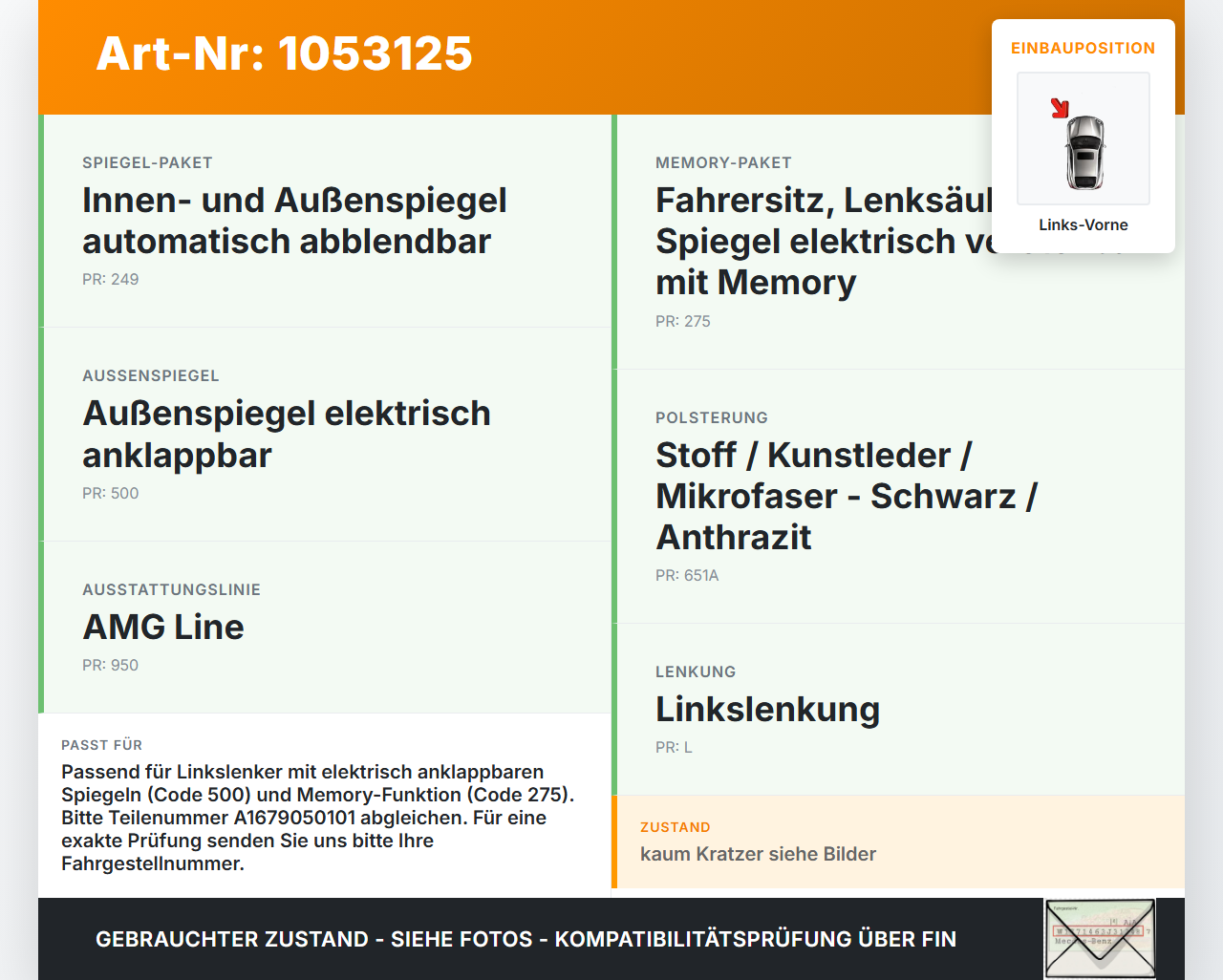 Mercedes W177 A200d 18-22 Lim Fensterheberschalter Links Vorne Mercedes W177 A200d 18-22 12.07.2019 A1679050101... Vorschau 3