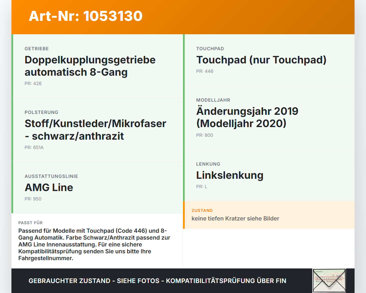 Mercedes W177 A200d 18-22 Handauflage Abdeckung Touchpad Mittelkonsole Mercedes W177 A200d 18-22 12.07.2019... Vorschau 3