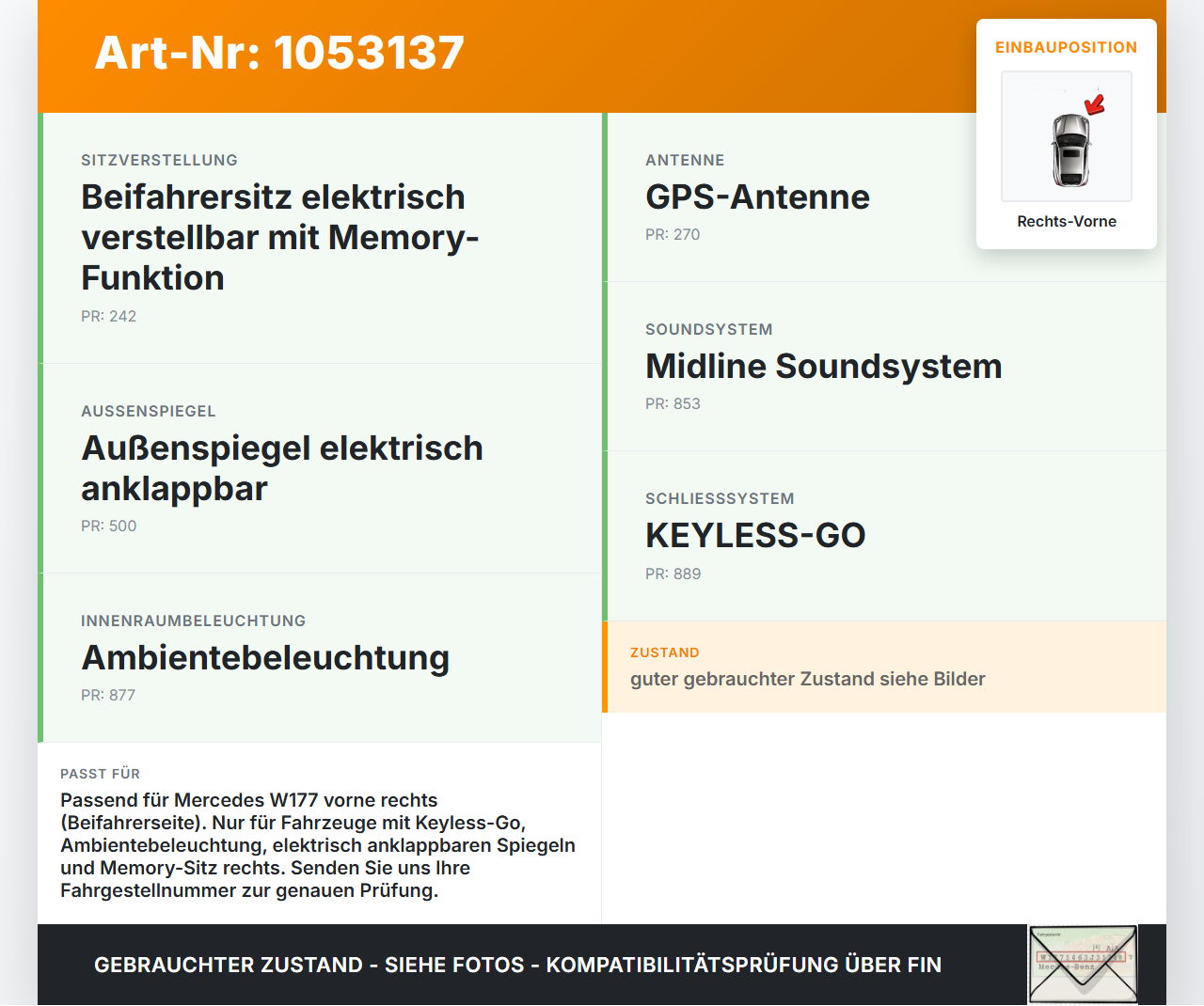 Mercedes W177 A200d 18-22 Lim Kabelbaum für Tür und Fensterheber Rechts Vorne Mercedes W177 A200d 18-22 12.07.2019... Vorschau 3