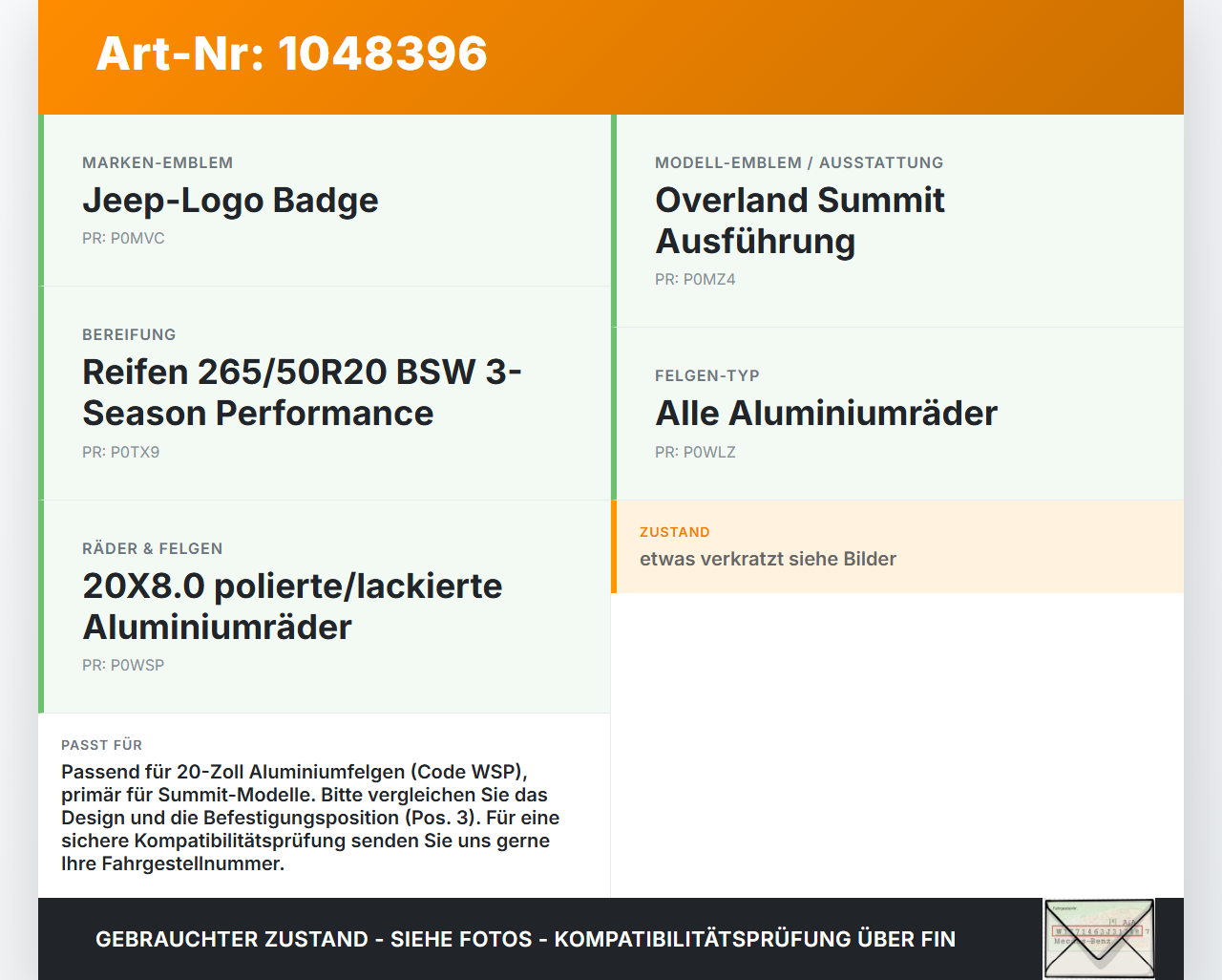 Jeep Grand Cherokee WK2 13-17 Radnabenabdeckung Rad Nabenabdeckung Nabenblende Pos.3 Jeep Grand Cherokee WK2 13-17... Vorschau 3