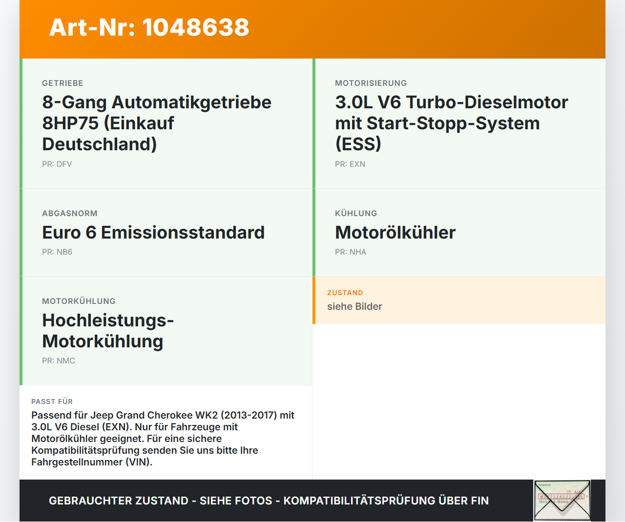 Jeep Grand Cherokee WK2 13-17 3,0d 184KW EXN Ölfiltergehäuse Gehäuse Halter für Ölfilter Jeep Grand Cherokee WK2... Vorschau 3