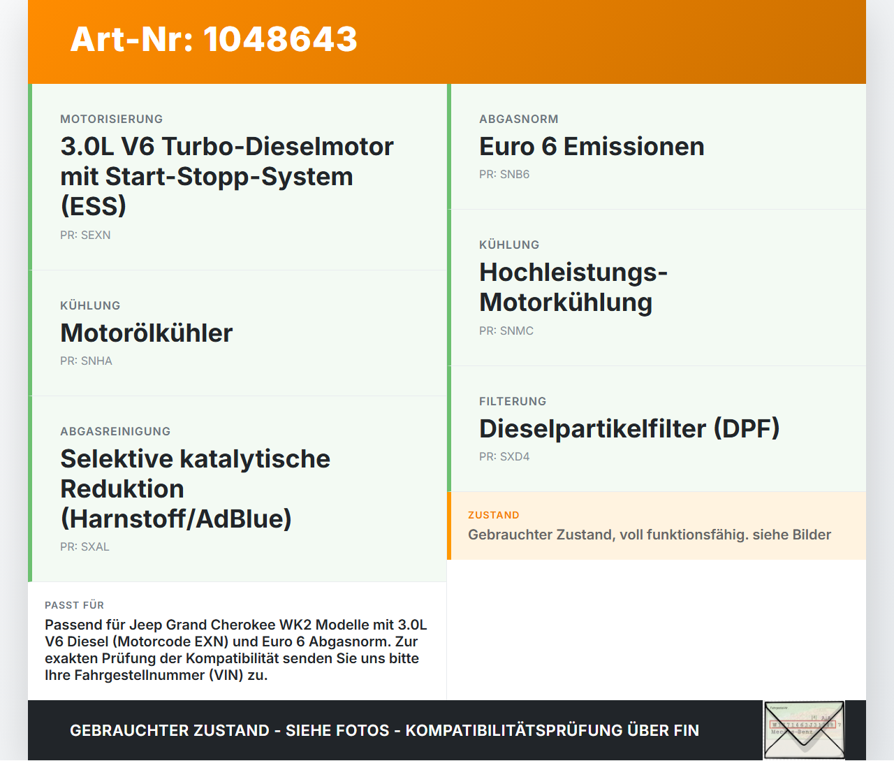 Jeep Grand Cherokee WK2 13-17 3,0d 184KW EXN Turbolader Turbo Abgasturbolader Jeep Grand Cherokee WK2 13-17... Vorschau 3