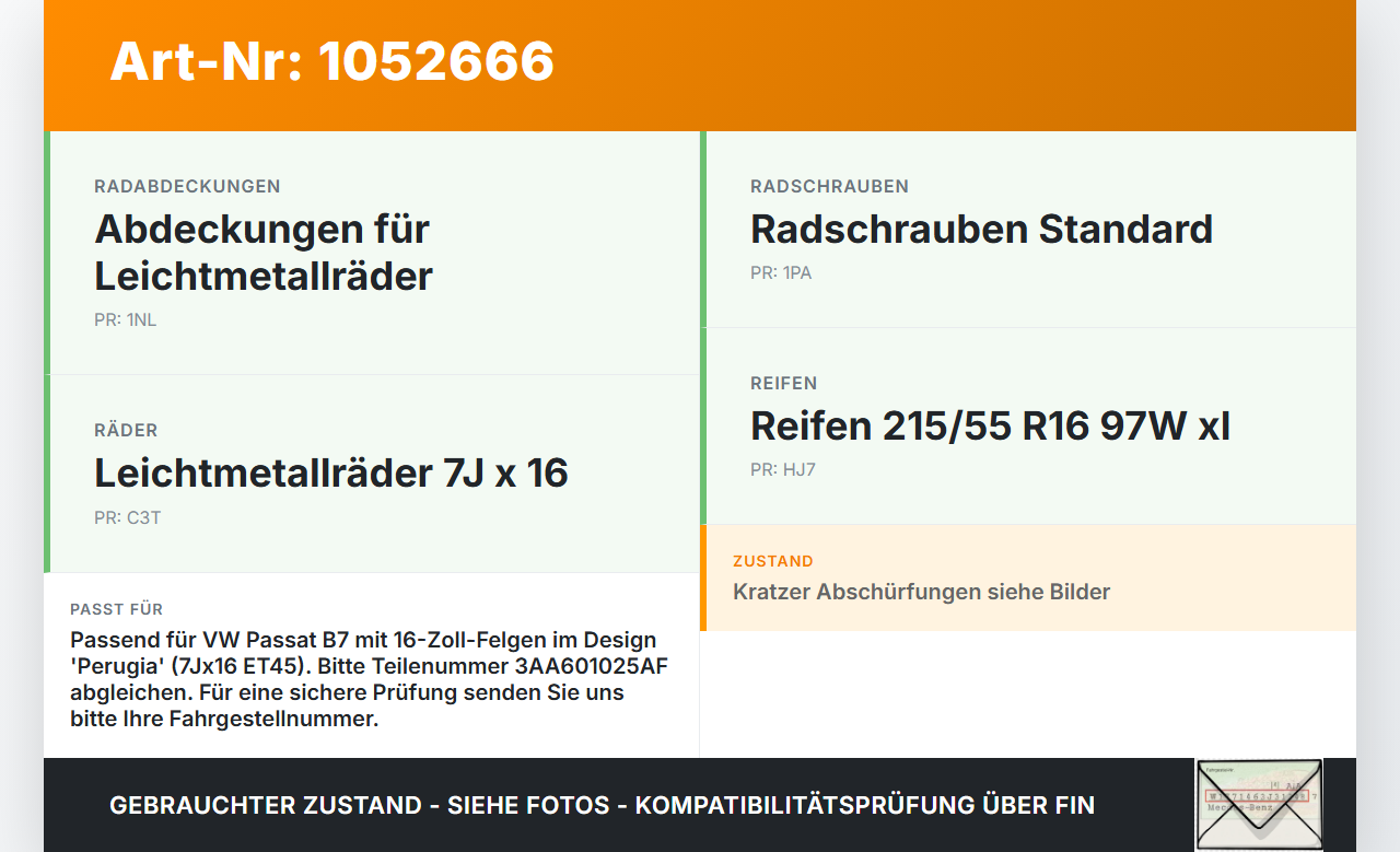 VW Passat 3C B7 10-14 1 x Felge Aluminiumfelge 16 Zoll 5X112 VW Passat 3C B7 10-14 21.03.2011 3AA601025 3AA601025AF... Vorschau 3
