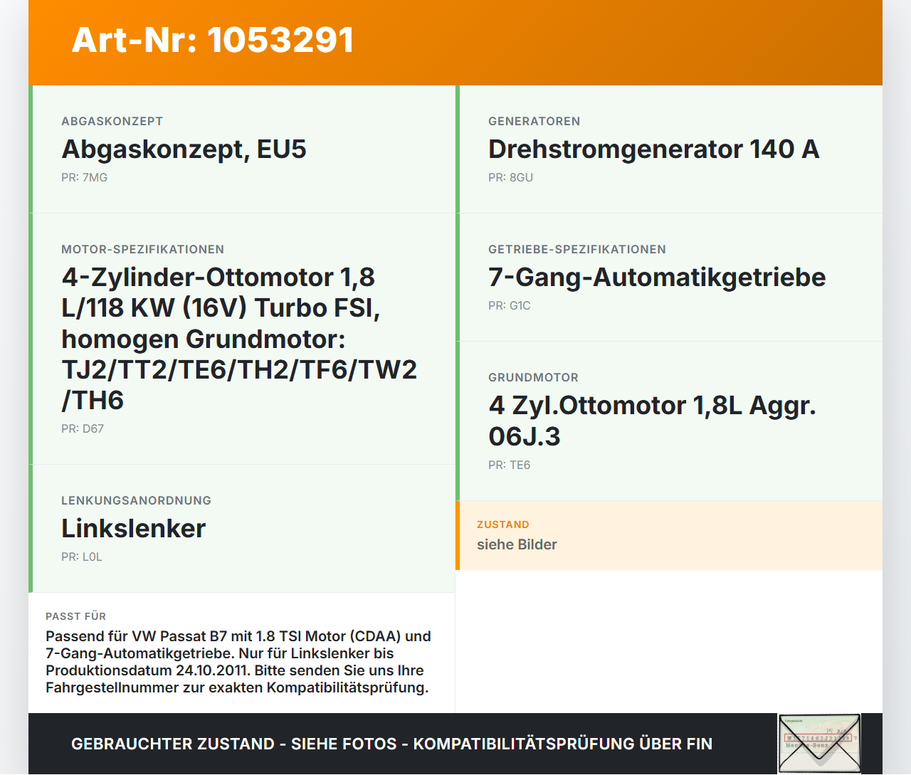 VW Passat 3C B7 10-14 Kombi Kabelbaum für Motor VW Passat 3C B7 10-14 21.03.2011 06J971604S gebraucht Vorschau 3