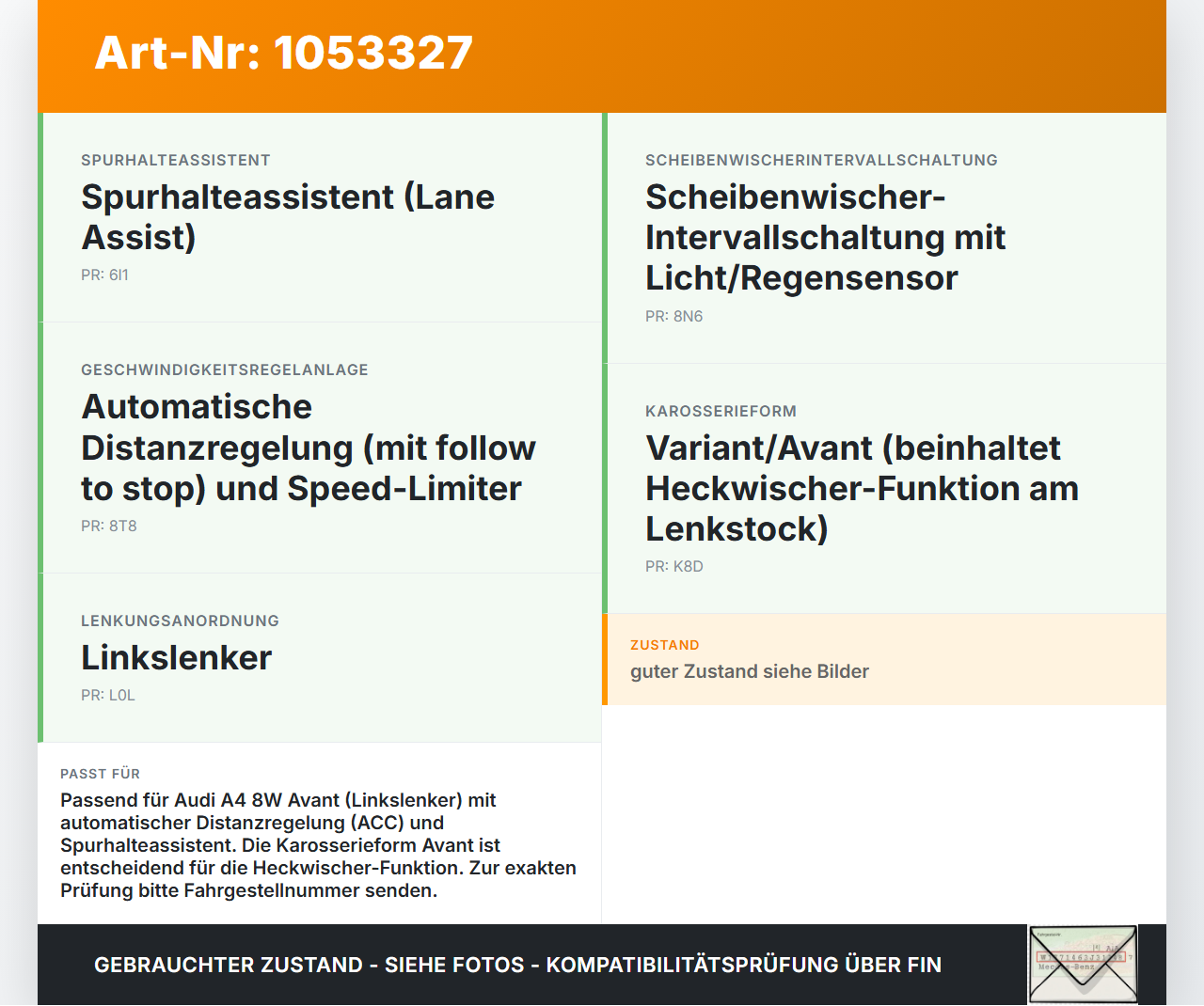 Audi A4 8W B9 15-19 Lenkstockschalter Blinker Wischer ACC Lane Assist Audi A4 8W B9 15-19 05.04.2016 4M0907129HL... Vorschau 3