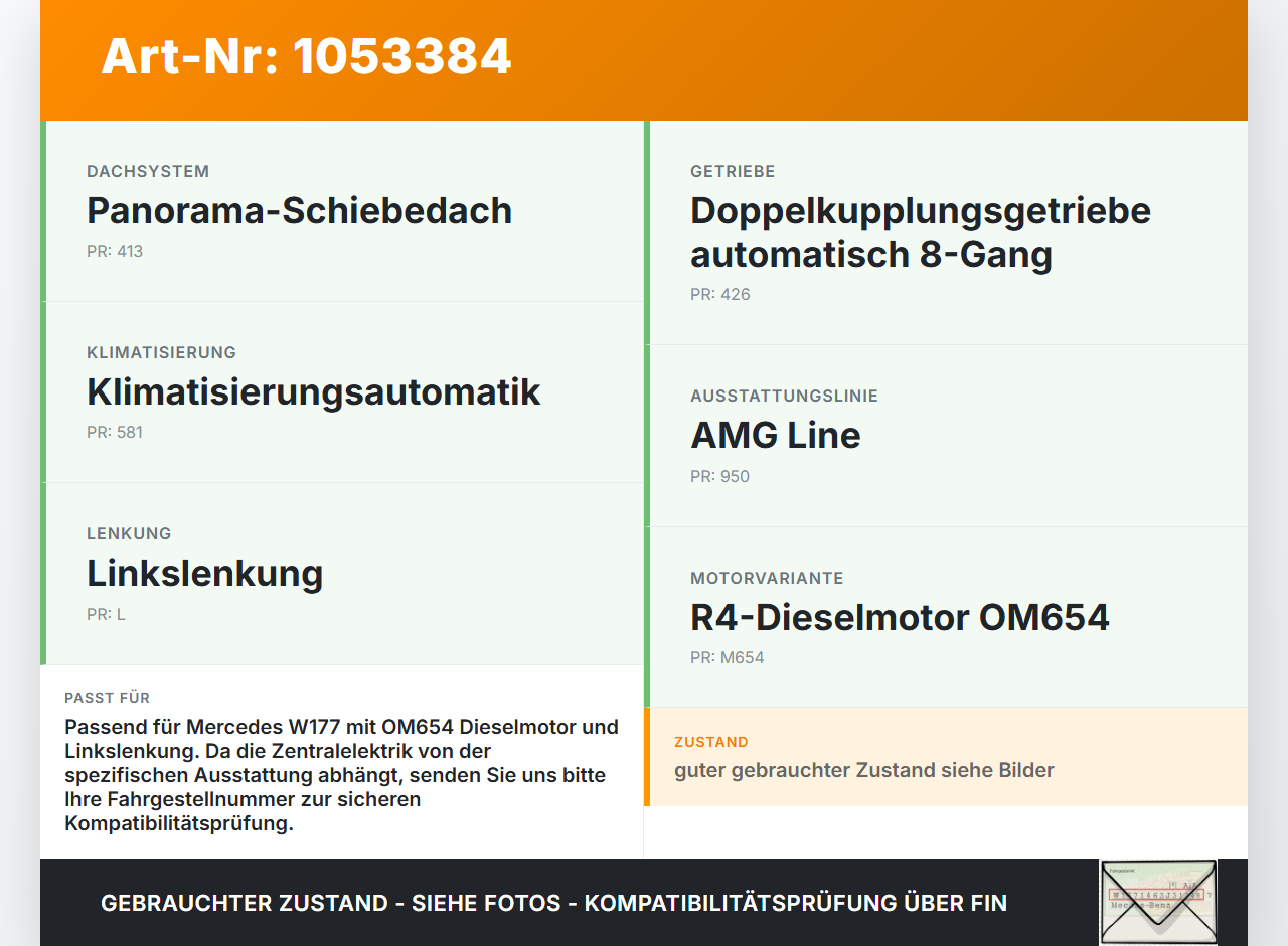 Mercedes W177 A200d 18-22 2,0d 110KW Sicherungskasten Zentralelektrik Mercedes W177 A200d 18-22 12.07.2019... Vorschau 3