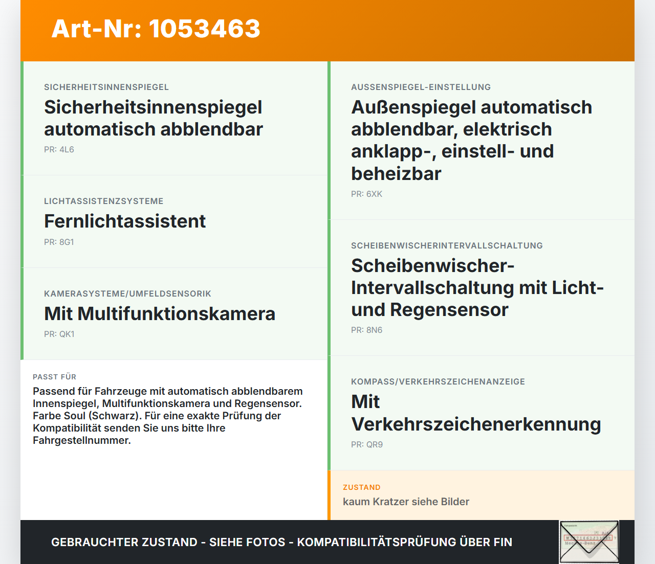 Audi A4 8W B9 15-19 Innenspiegel Rückspiegel Spiegel Innen Audi A4 8W B9 15-19 05.04.2016 8W0857511 8W08575119B9... Vorschau 3