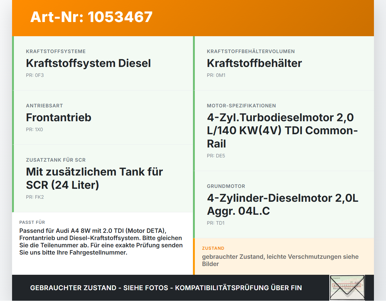 Audi A4 8W B9 15-19 TDI 2,0 110KW Kraftstoffpumpe Kraftstoff Förderpumpe Tankgeber Audi A4 8W B9 15-19 05.04.2016... Vorschau 3
