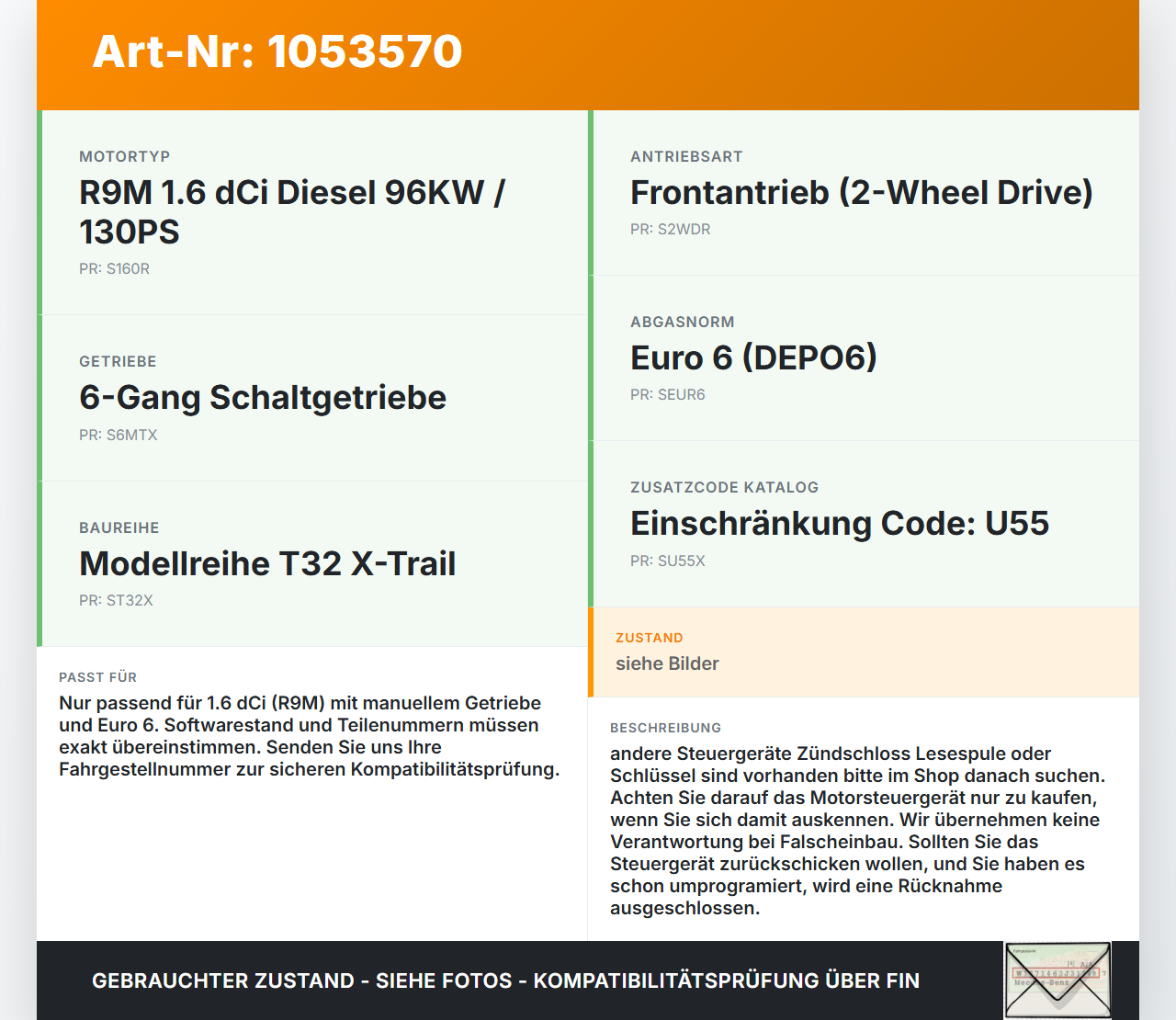 Nissan X-Trail T32 14-17 dCi 1,6 96KW Steuergerät ECU für Motor Motorsteuergerät Nissan X-Trail T32 14-17... Vorschau 3