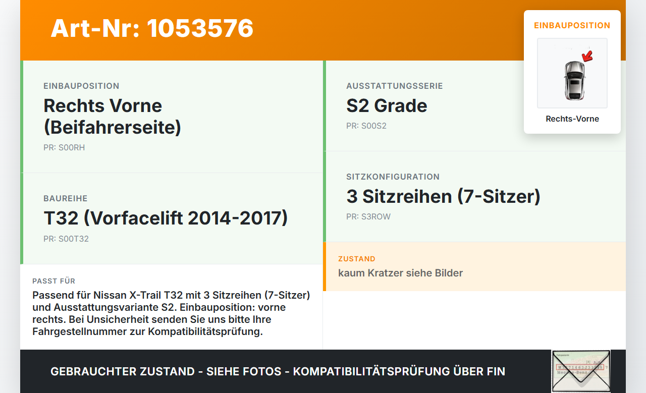 Nissan X-Trail T32 14-17 Blende für Türgriff Griffmuschel Griff Innen Rechts Vorne Nissan X-Trail T32 14-17... Vorschau 3