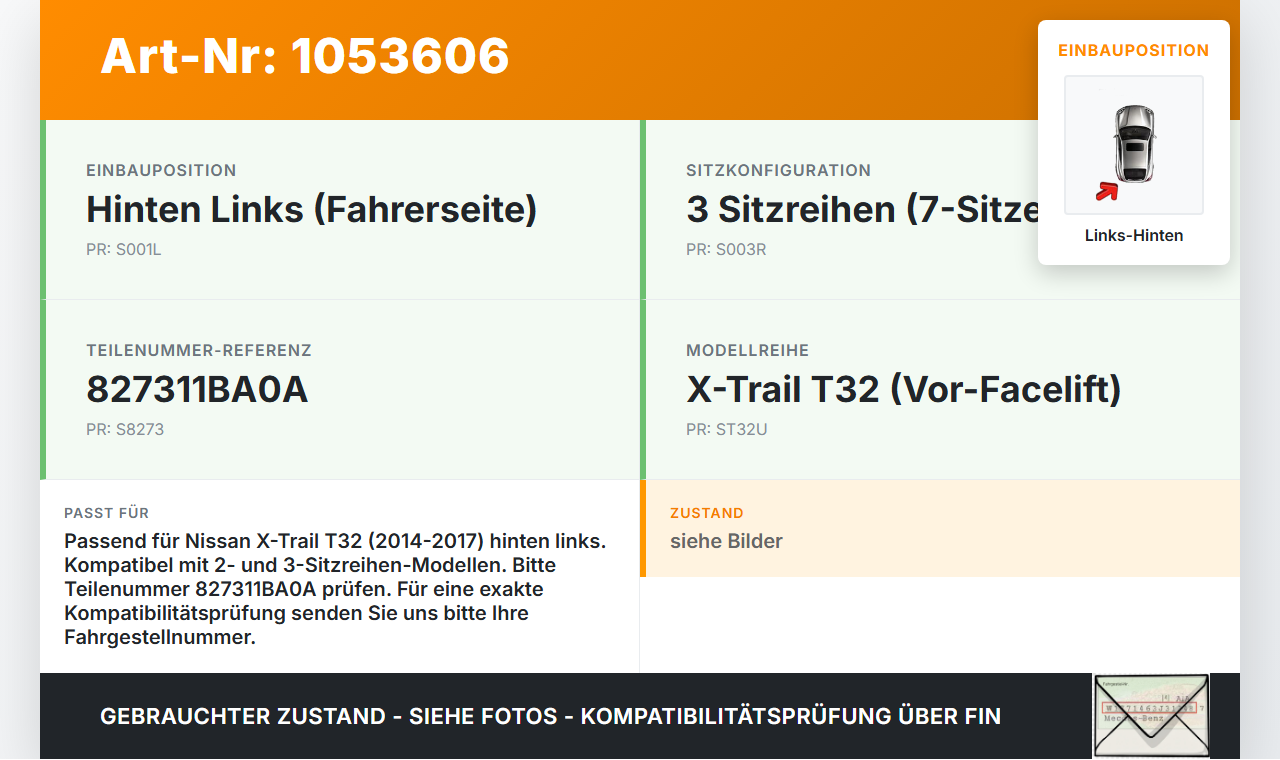 Nissan X-Trail T32 14-17 Fensterhebermotor mit Fensterheber Links Hinten Nissan X-Trail T32 14-17 09.03.2015... Vorschau 3