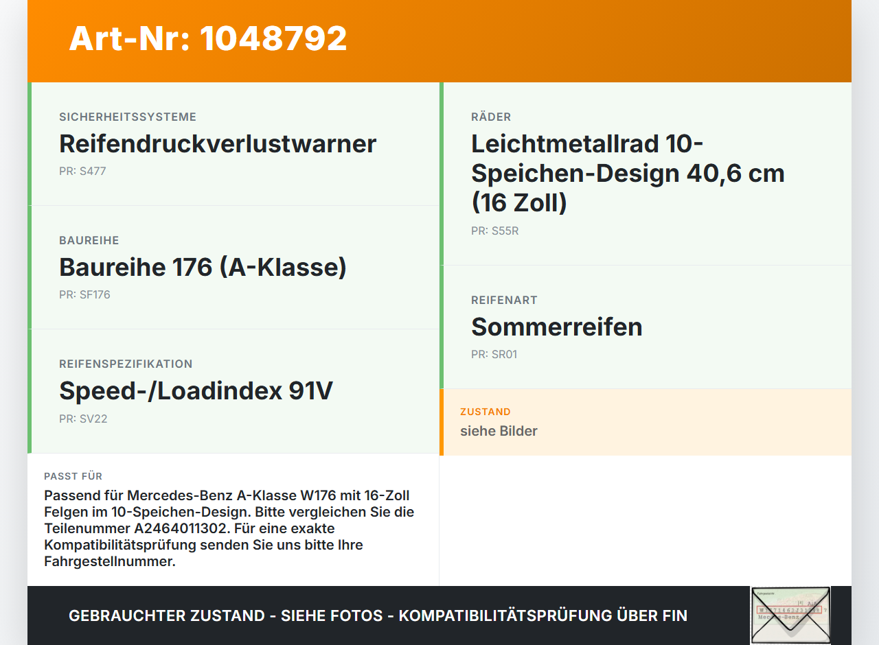 Mercedes W176 A200 12-15 1 x Felge Aluminiumfelge 16 Zoll 5X112 Mercedes W176 A200 12-15 05.11.2012 A2464011302... Vorschau 3