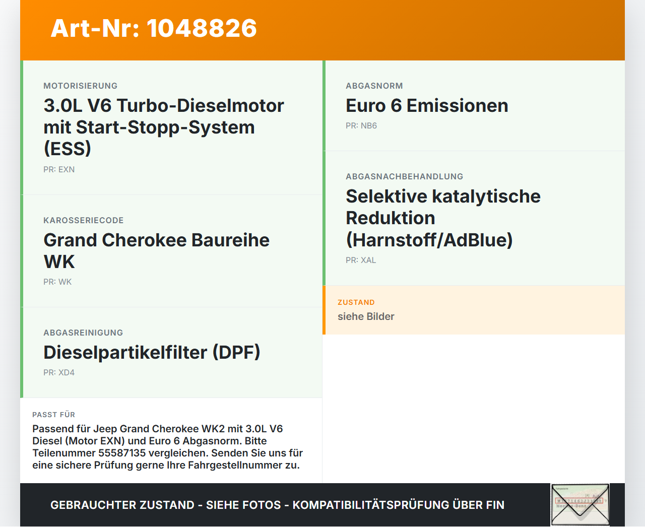 Jeep Grand Cherokee WK2 13-17 3,0d 184KW Railsensor Drucksensor Jeep Grand Cherokee WK2 13-17 24.02.2017 0281002982... Vorschau 3