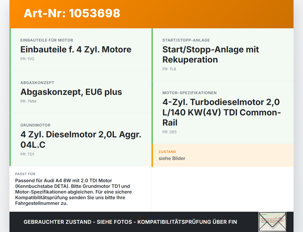 Audi A4 8W B9 15-19 TDI 2,0 110KW DETA Ölfiltergehäuse Gehäuse Halter für Ölfilter Audi A4 8W B9 15-19 05.04.2016... Vorschau 3