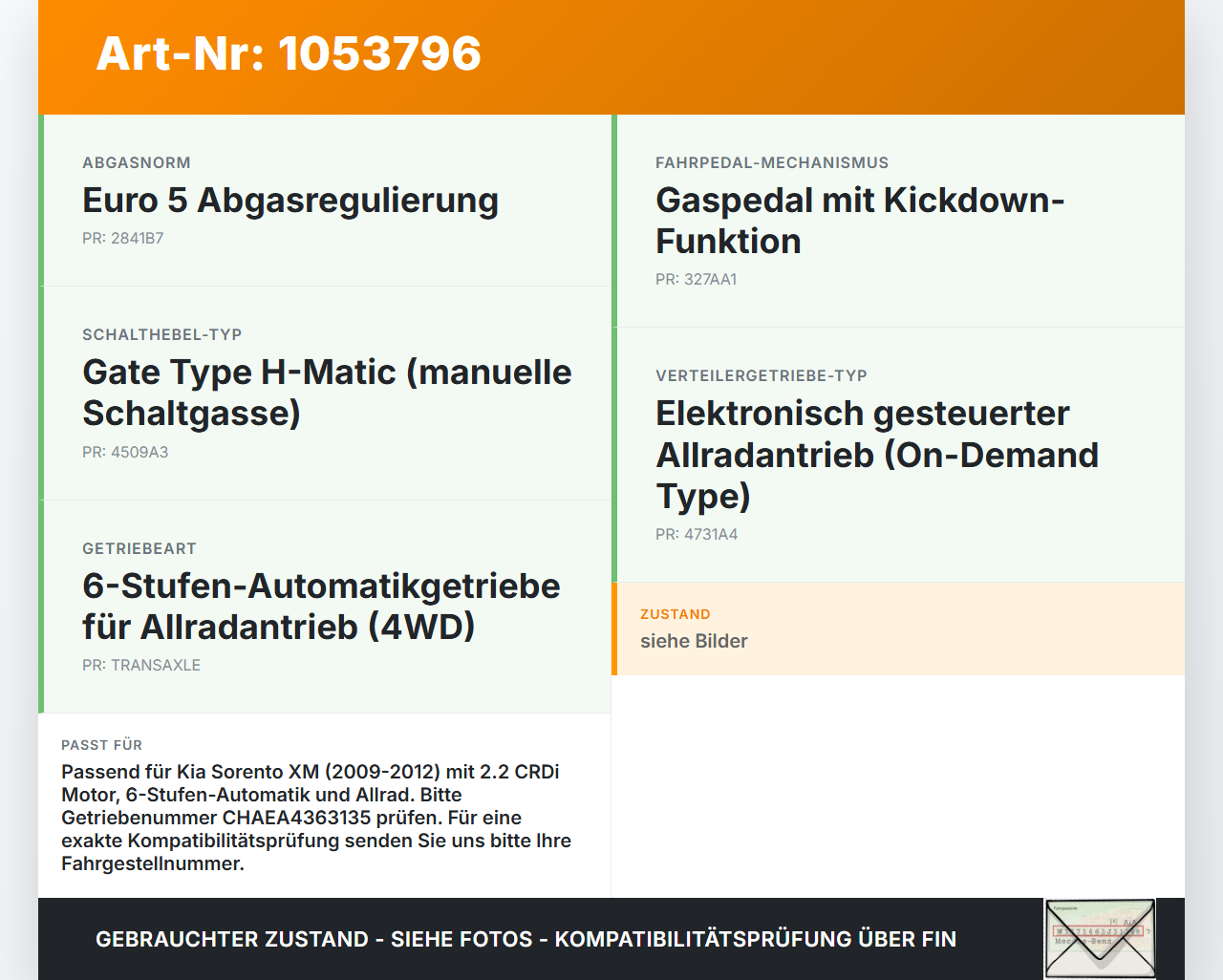 Kia Sorento XM 09-12 CRDi 2,2 145KW Steuergerät für Getriebe Getriebesteuergerät SG Kia Sorento XM 09-12 19.05.2010... Vorschau 3