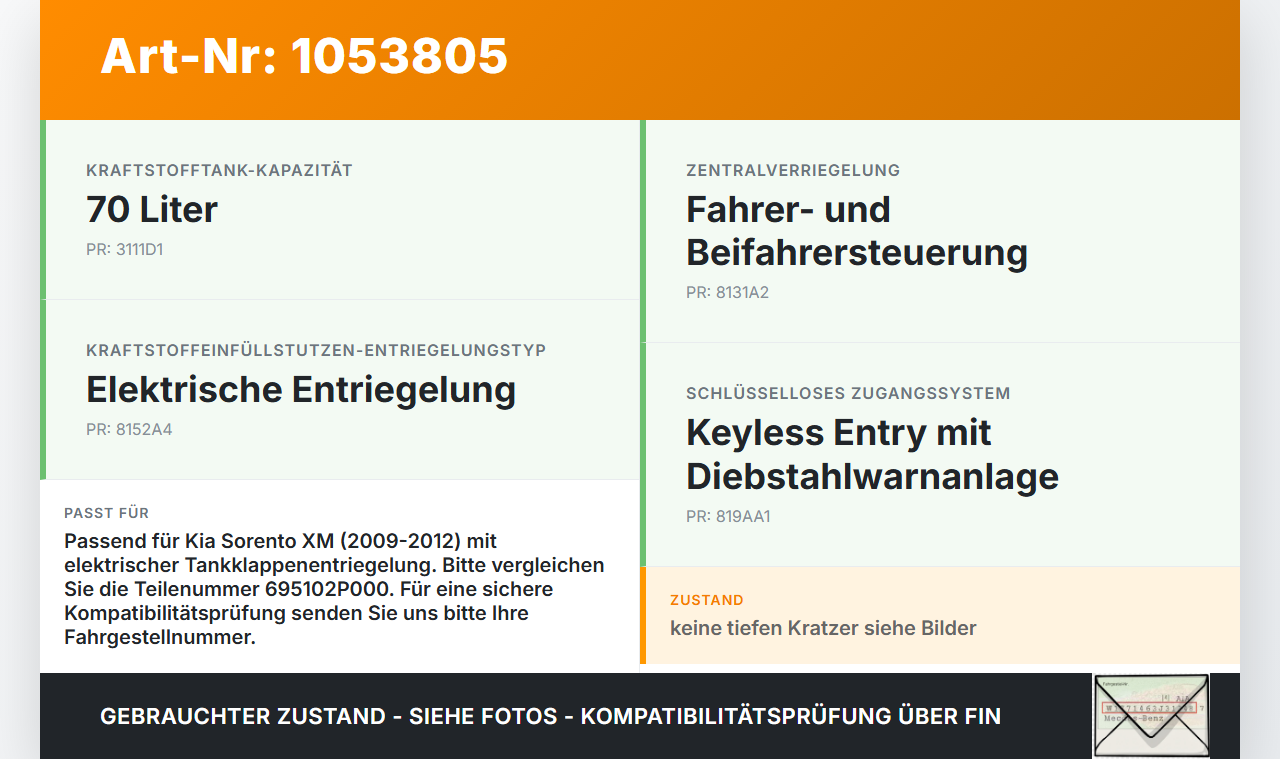 Kia Sorento XM 09-12 Tankdeckel Stellmotor Tankklappenmotor Kia Sorento XM 09-12 19.05.2010 695102P000 69510-2P000... Vorschau 3