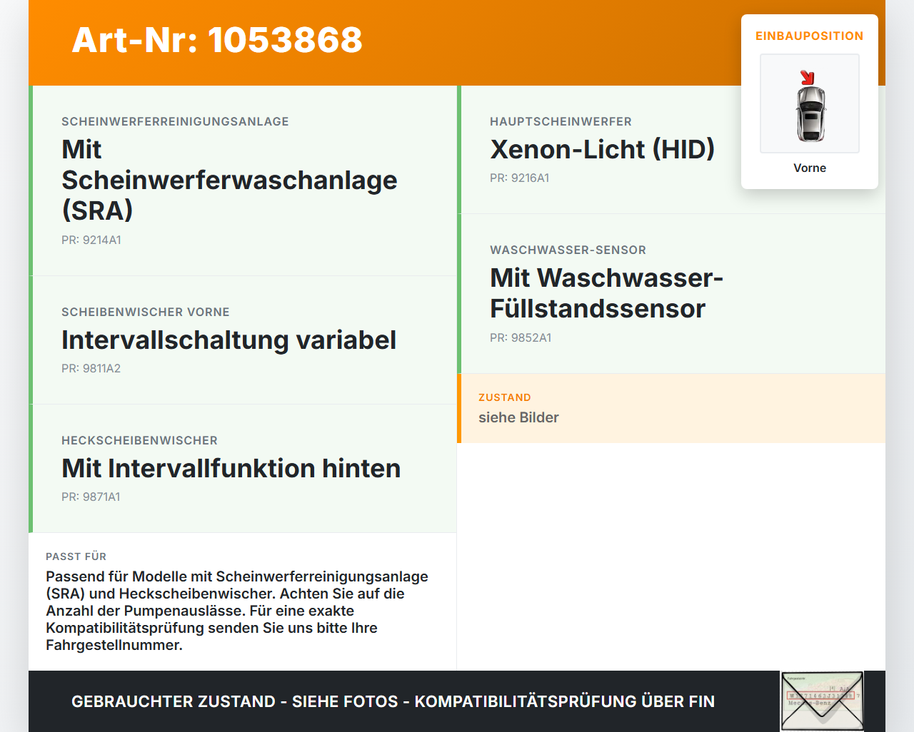 Kia Sorento XM 09-12 Waschwasserpumpe Wischwasserpumpe Waschpumpe Vorne Kia Sorento XM 09-12 19.05.2010 985102J000... Vorschau 3