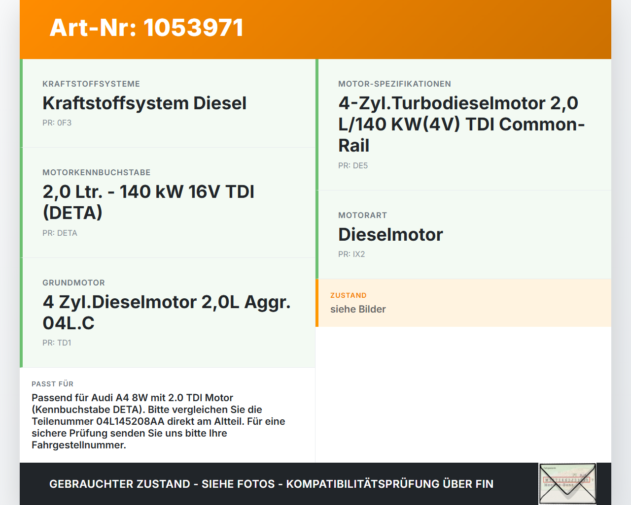 Audi A4 8W B9 15-19 TDI 2,0 110KW DETA Ölpumpe Audi A4 8W B9 15-19 05.04.2016 04L145208AA gebraucht Vorschau 3