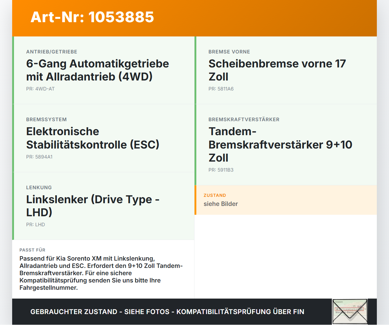 Kia Sorento XM 09-12 Hauptbremszylinder Bremszylinder Kia Sorento XM 09-12 19.05.2010 58510-2P800 gebraucht Vorschau 3