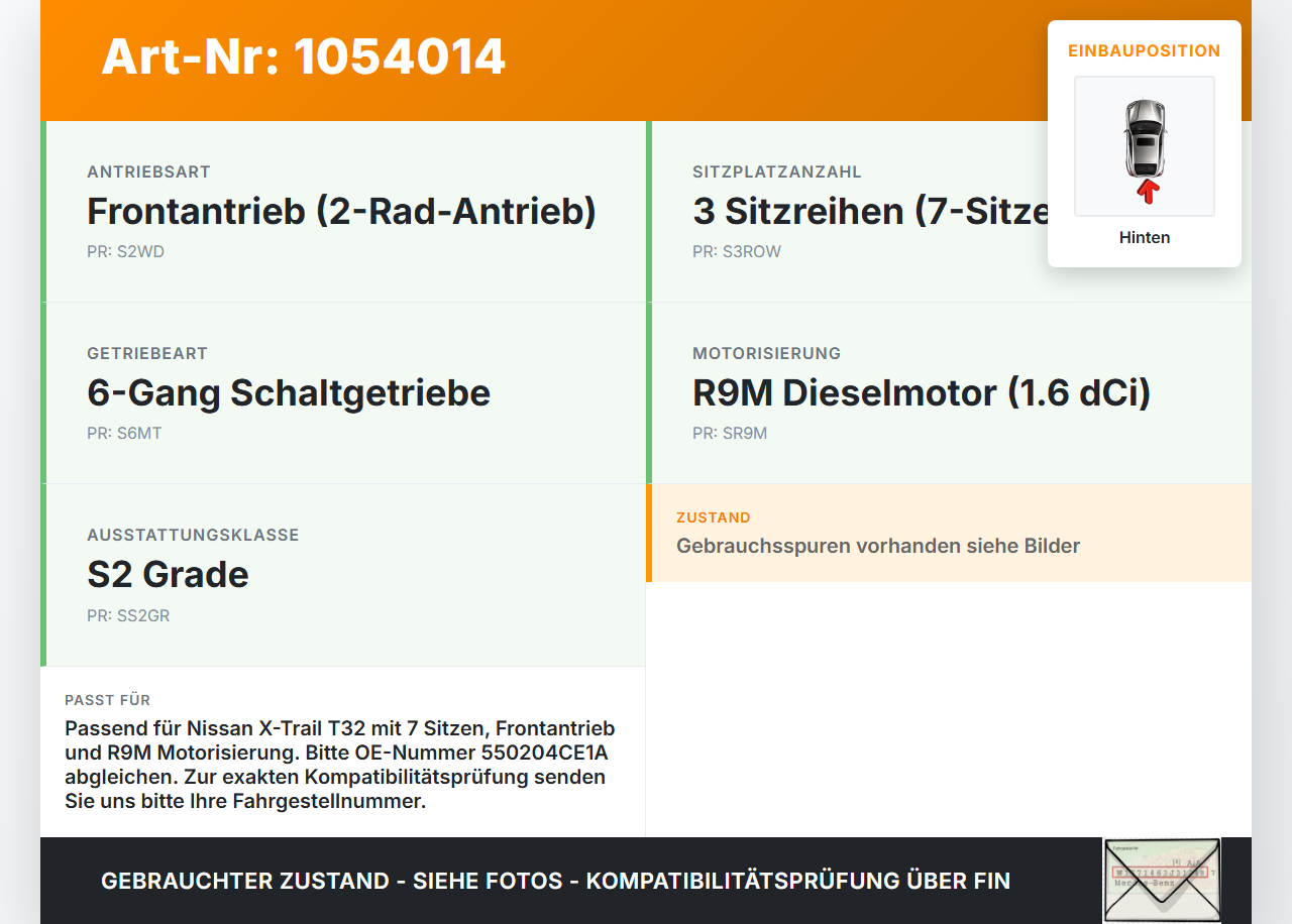 Nissan X-Trail T32 14-17 Beide Feder Federn Hinten Nissan X-Trail T32 14-17 09.03.2015 550204CE1A gebraucht Vorschau 3