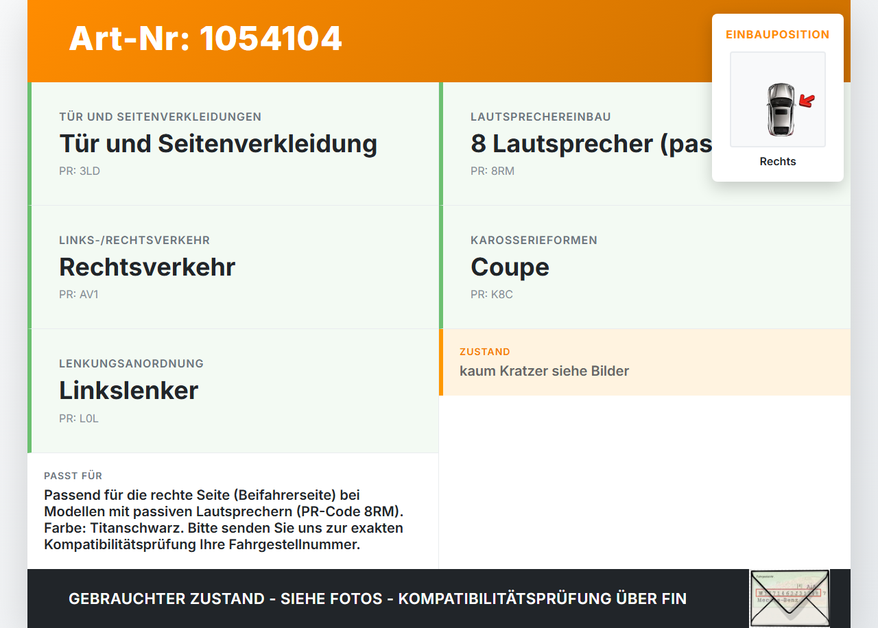 VW Passat CC 358 12-16 Lautsprecherblende Lautsprecher Hochtöner Rechts Blende VW Passat CC 358 12-16 10.04.2013... Vorschau 3