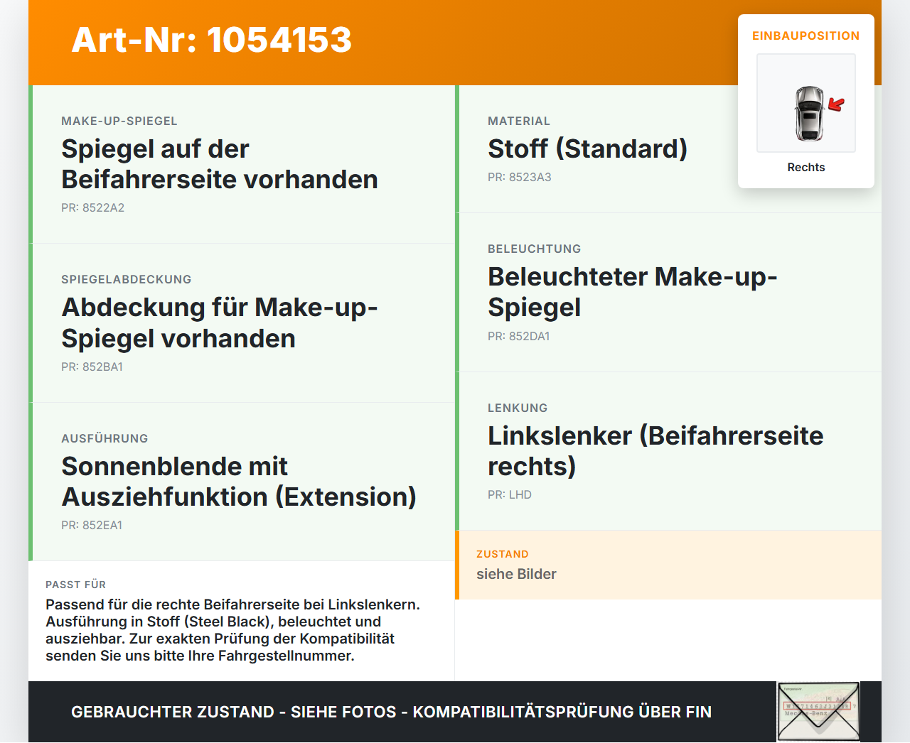 Hyundai Tucson TL 15-18 Sonnenblende Rechts für Beifahrer Hyundai Tucson TL 15-18 30.03.2017 gebraucht Vorschau 3