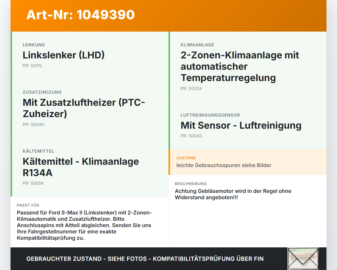 Ford S-Max II CK 15-19 Gebläsemotor Lüftermotor Heizungsgebläse Ford S-Max II CK 15-19 19.12.2015 DG9H-19846-AA... Vorschau 3