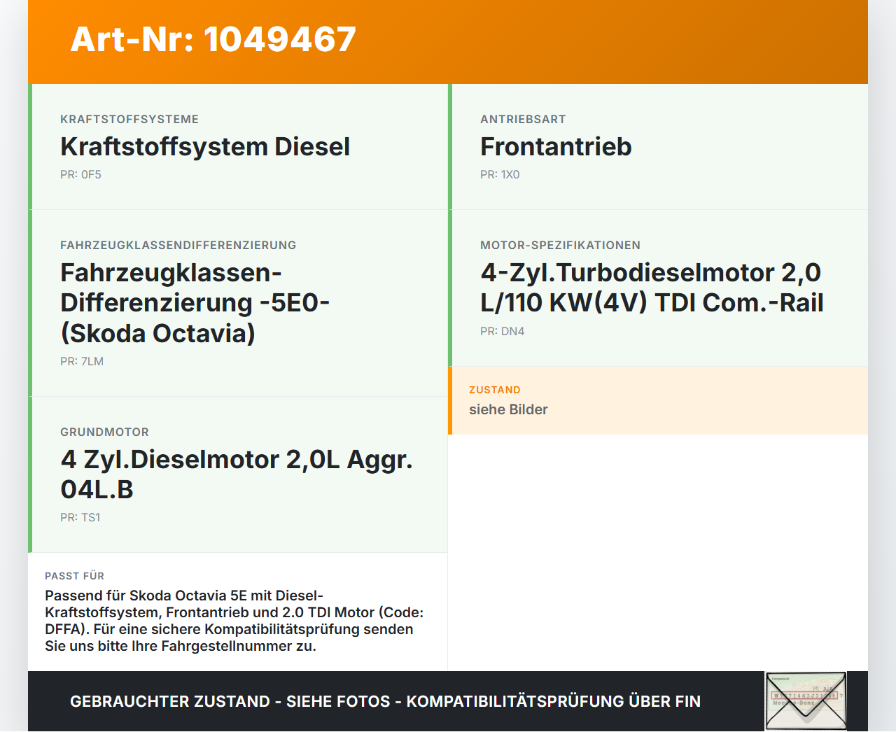 Skoda Octavia III 5E 12-17 TDI 2,0 110KW Kraftstoffpumpe Kraftstoff Förderpumpe Tankgeber Skoda Octavia III 5E... Vorschau 3