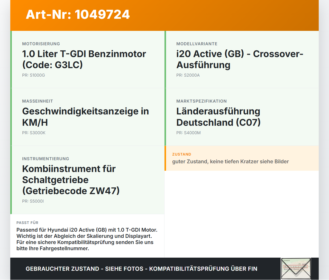 Hyundai I20 Active GB 13-16 1,0i 75KW Kombiinstrument Tacho Instrumententafel Hyundai I20 Active GB 13-16... Vorschau 3