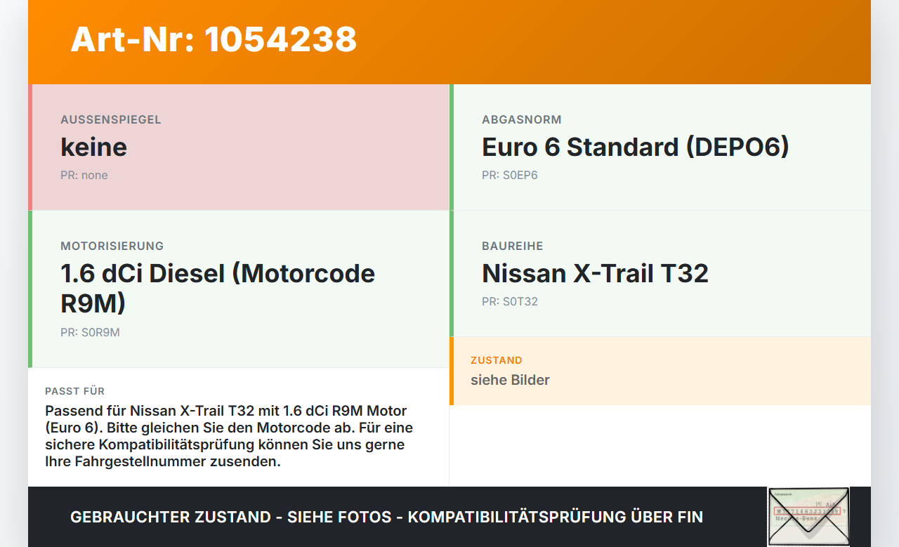 Nissan X-Trail T32 14-17 dCi 1,6 96KW R9M414 Ölmessstab Öl Stab Nissan X-Trail T32 14-17 09.03.2015 1114000Q2L gebraucht Vorschau 3